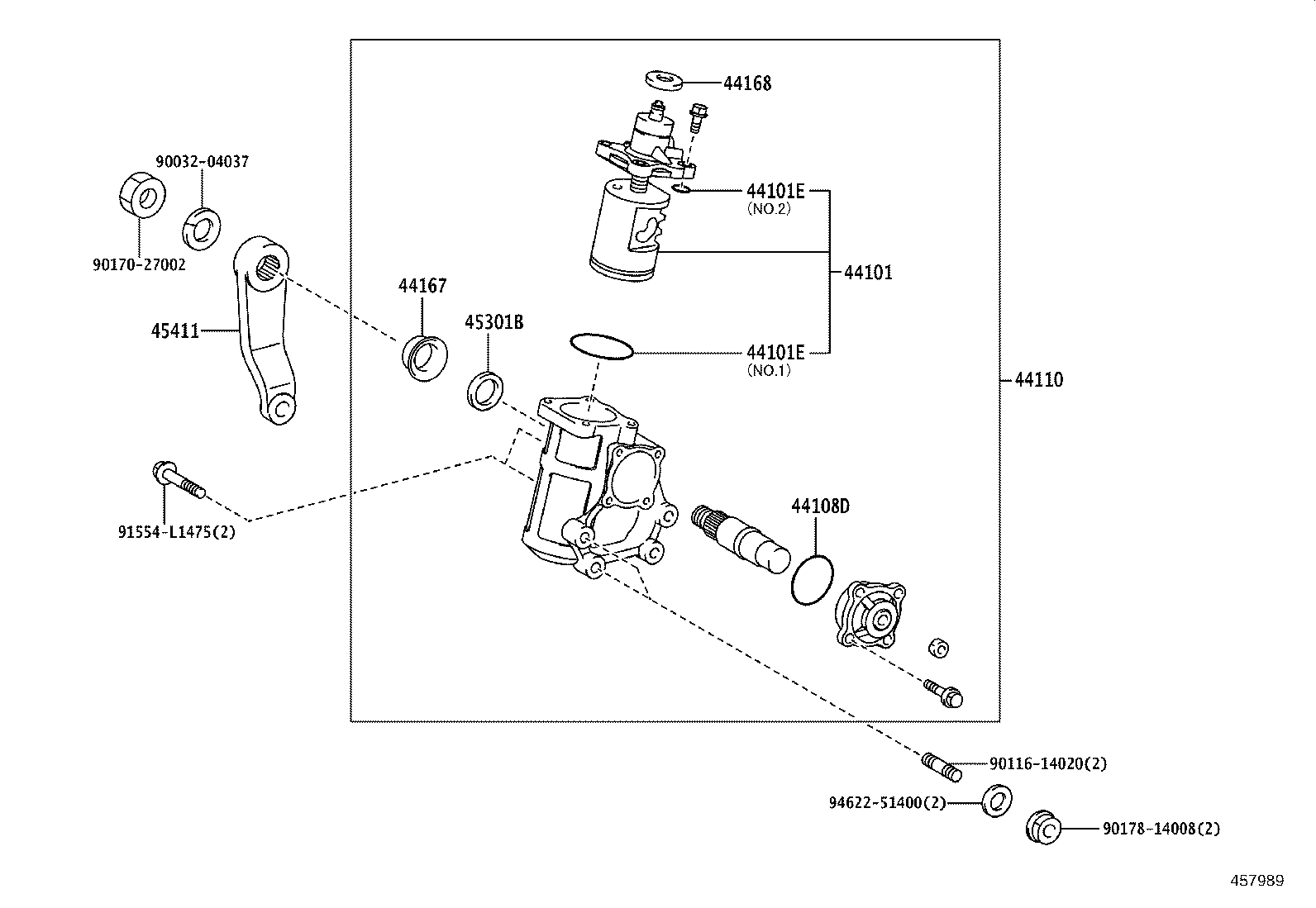 44101-37031 WORM SUB-ASSY, STEERING product image