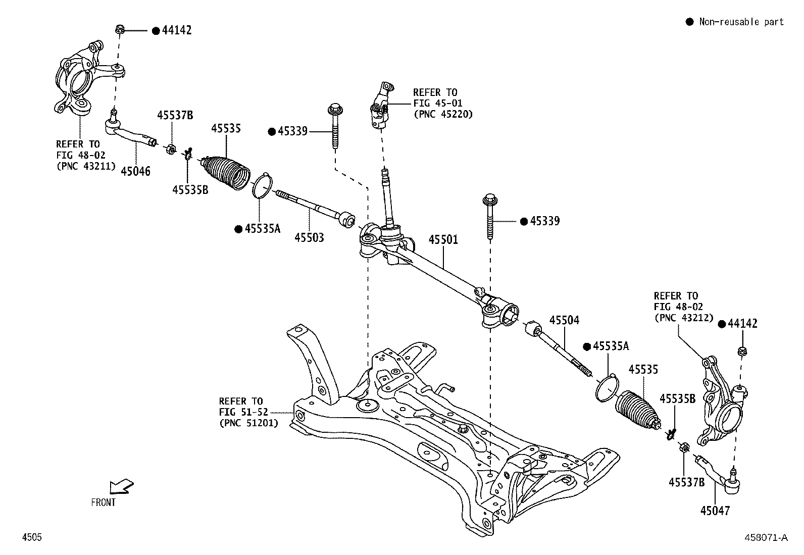 Toyota 45047-BZ160 END SUB-ASSY, TIE ROD, LH