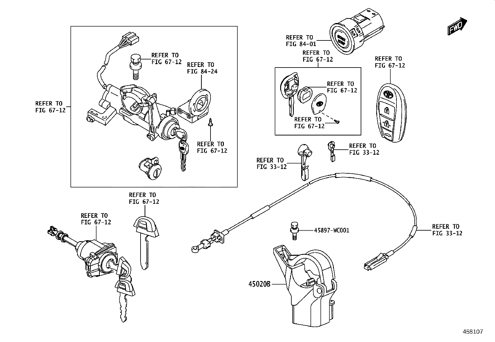 45268-WC005 COVER SUB-ASSY, STEERING COLUMN HOLE, NO.1 product image