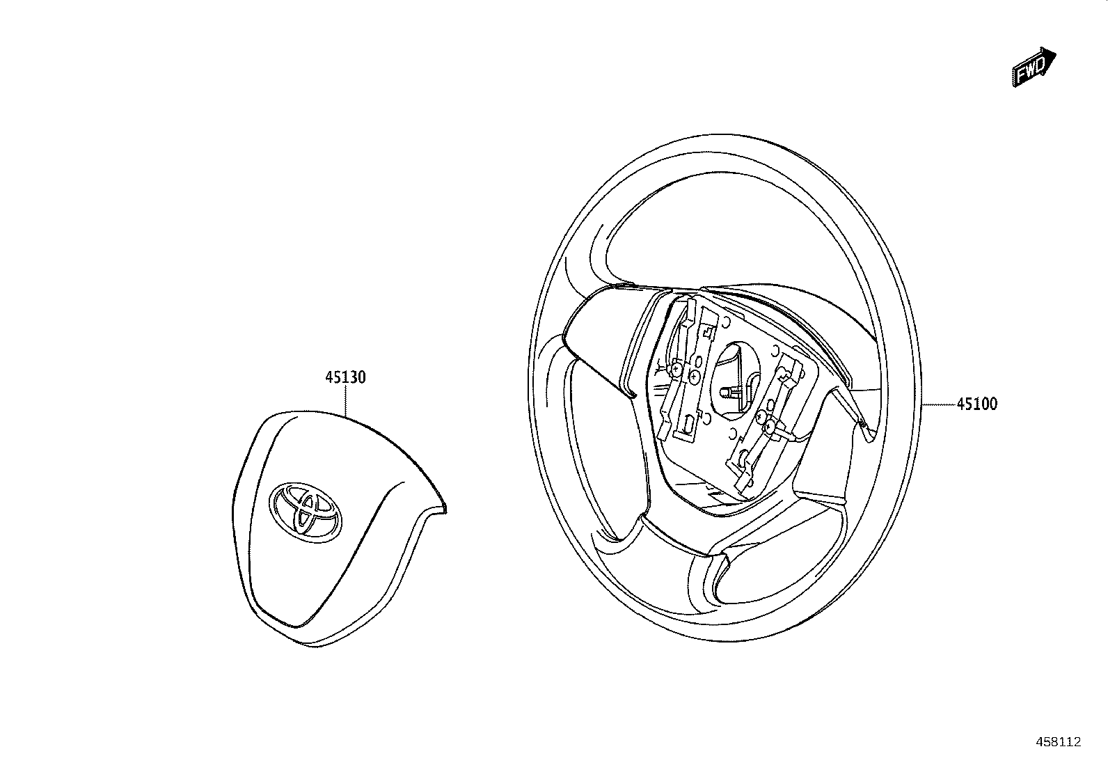 45130-WC004 BUTTON ASSY, HORN product image