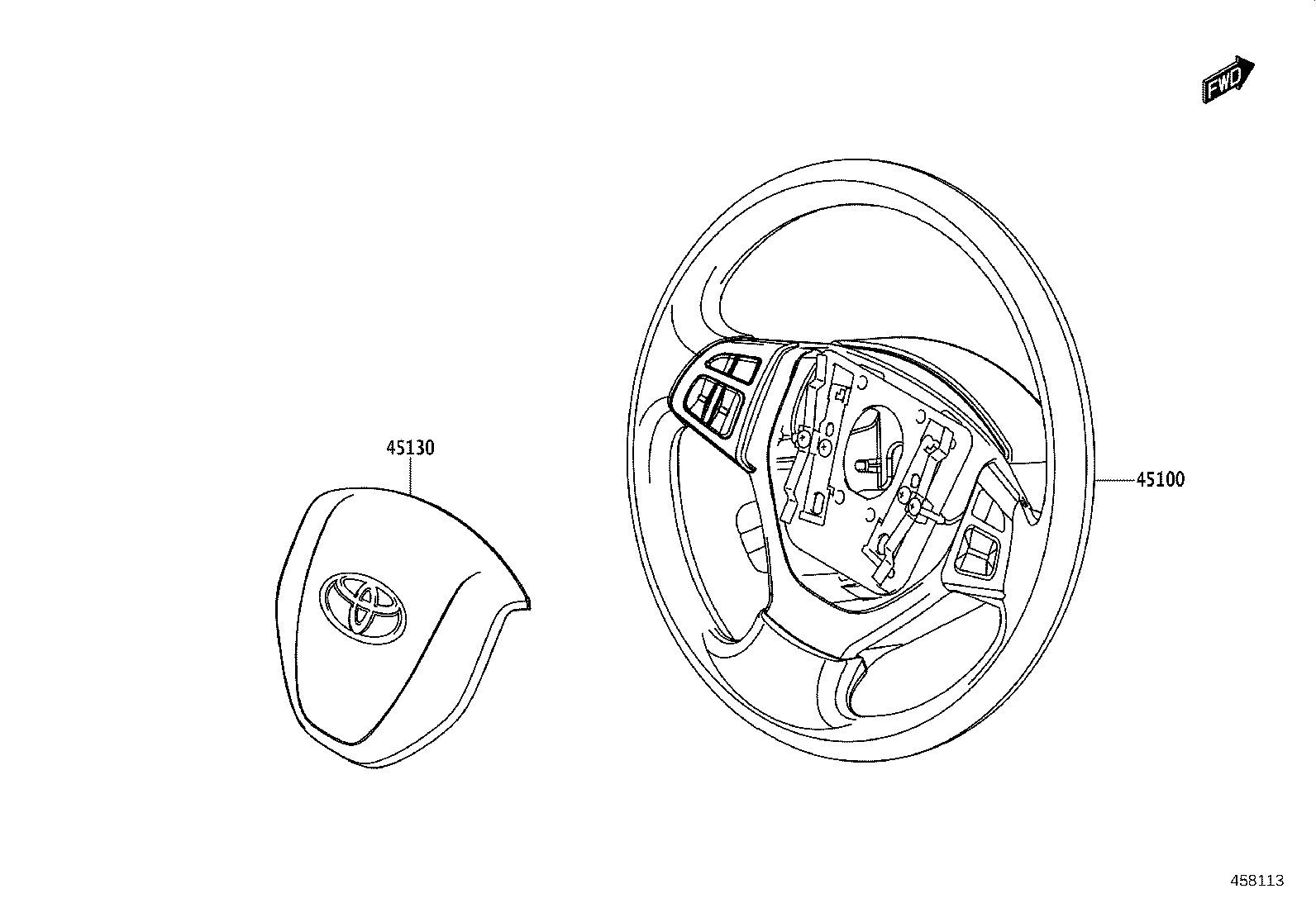 45130-WC004 BUTTON ASSY, HORN product image