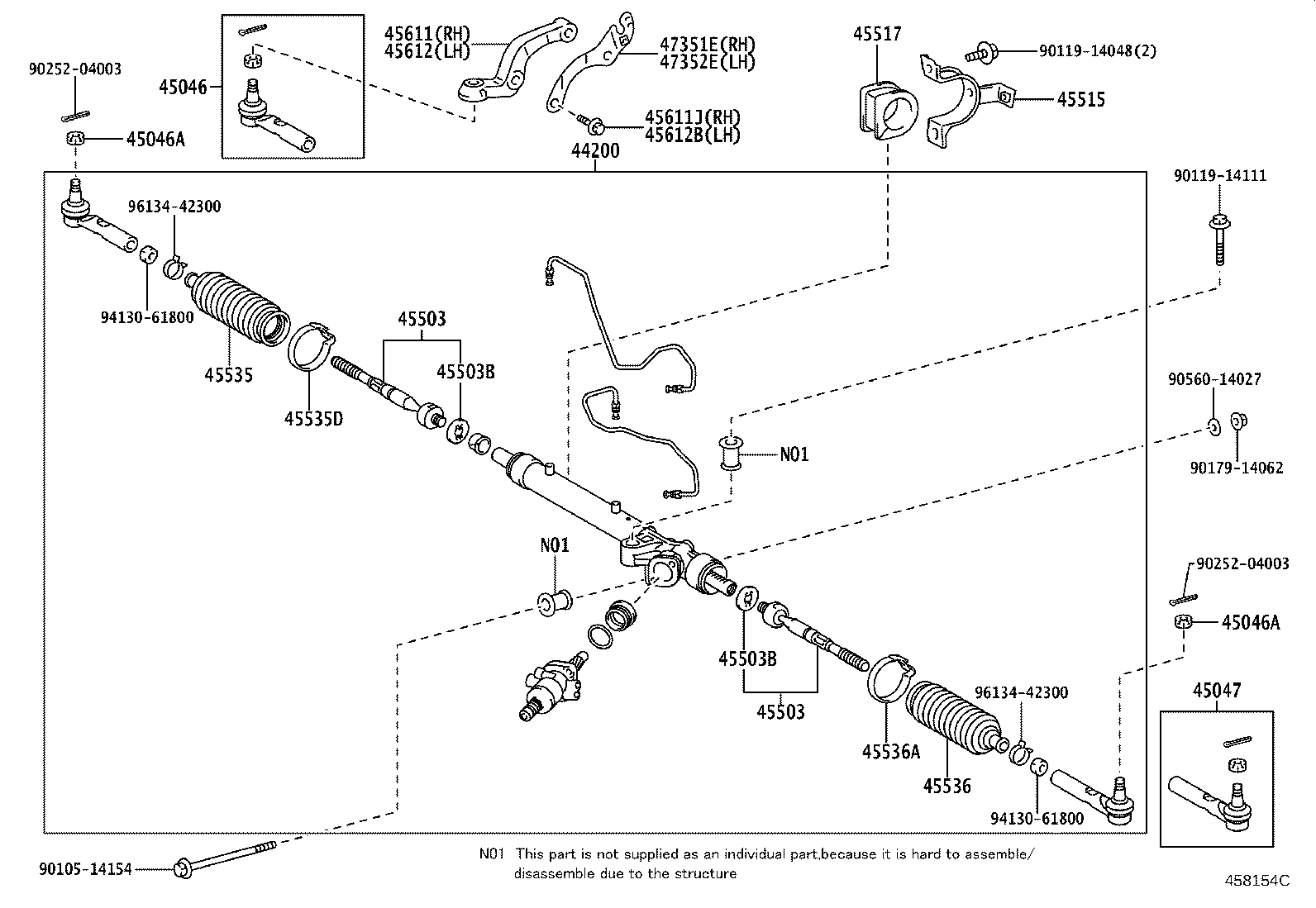 44200-25040 LINK ASSY, POWER STEERING product image