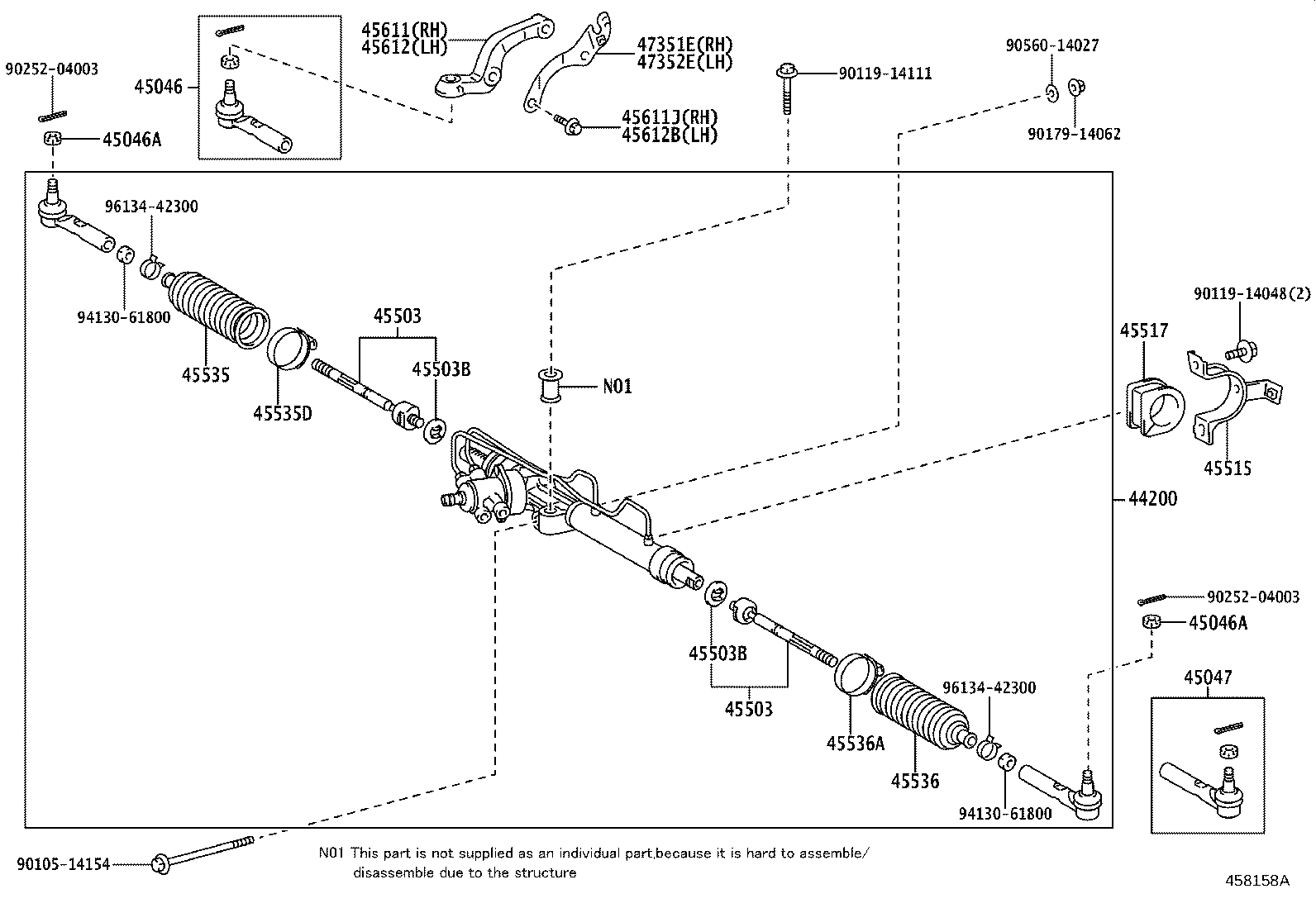 44200-25040 LINK ASSY, POWER STEERING product image
