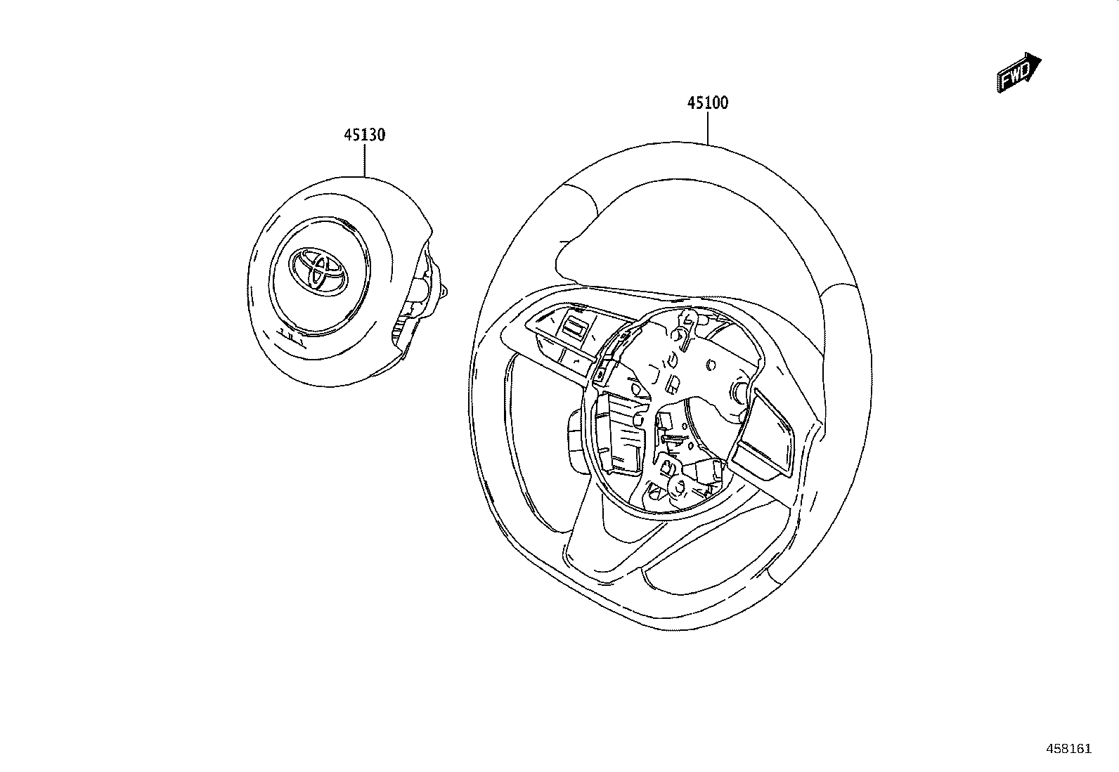 45130-WC005 BUTTON ASSY, HORN product image
