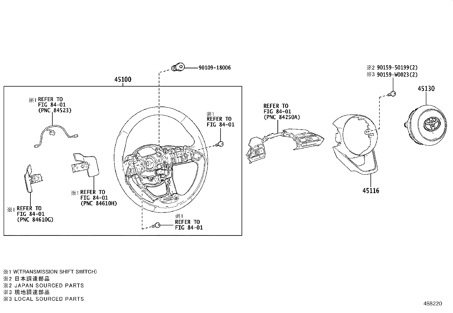 45100-0H090-C2 WHEEL ASSY, STEERING product image