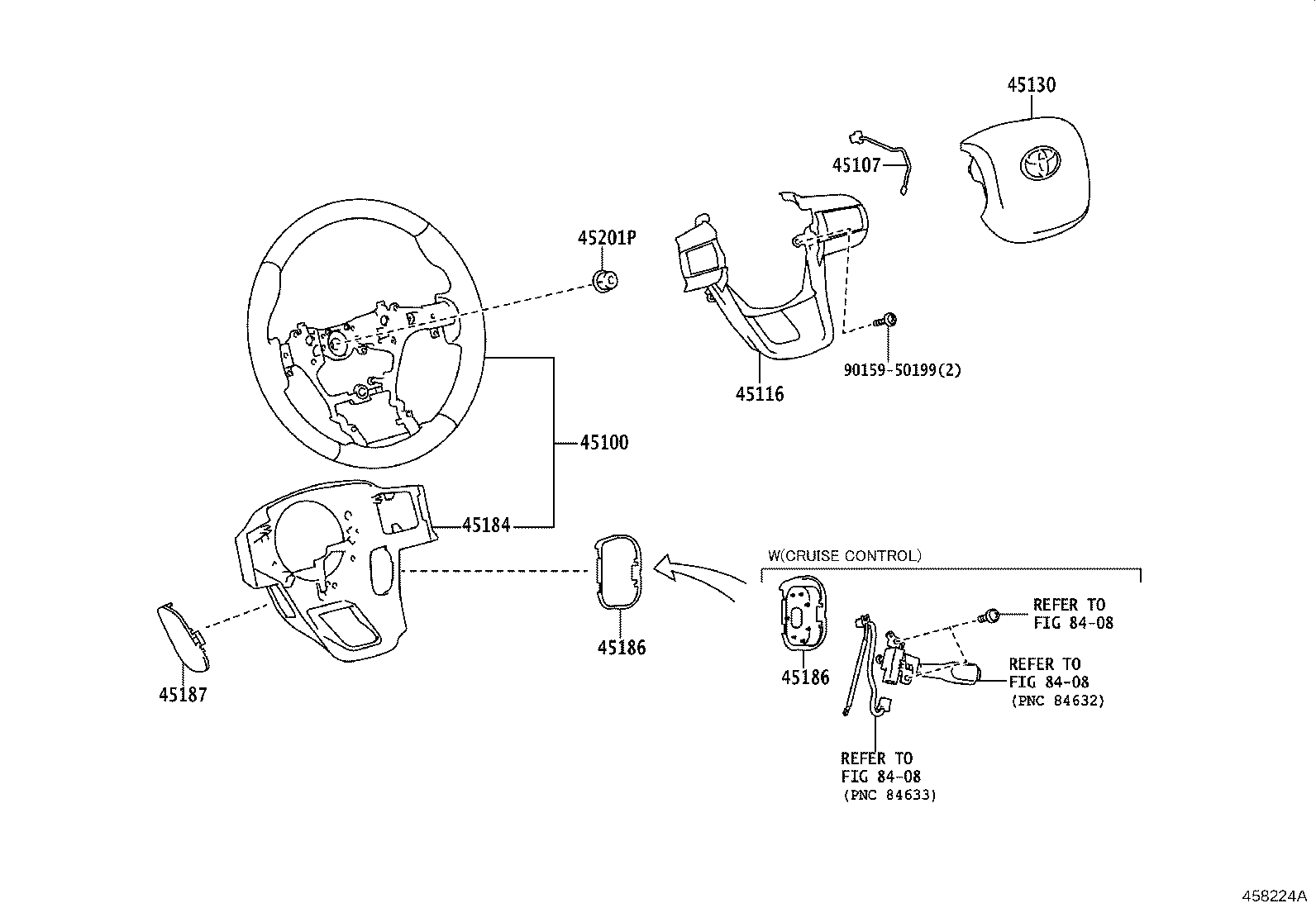 45116-60090 ORNAMENT, STEERING WHEEL, NO.1 product image