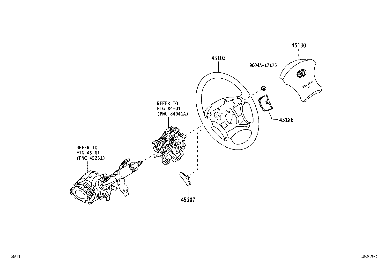 45102-BZ540-B0 WHEEL SUB-ASSY, STEERING product image