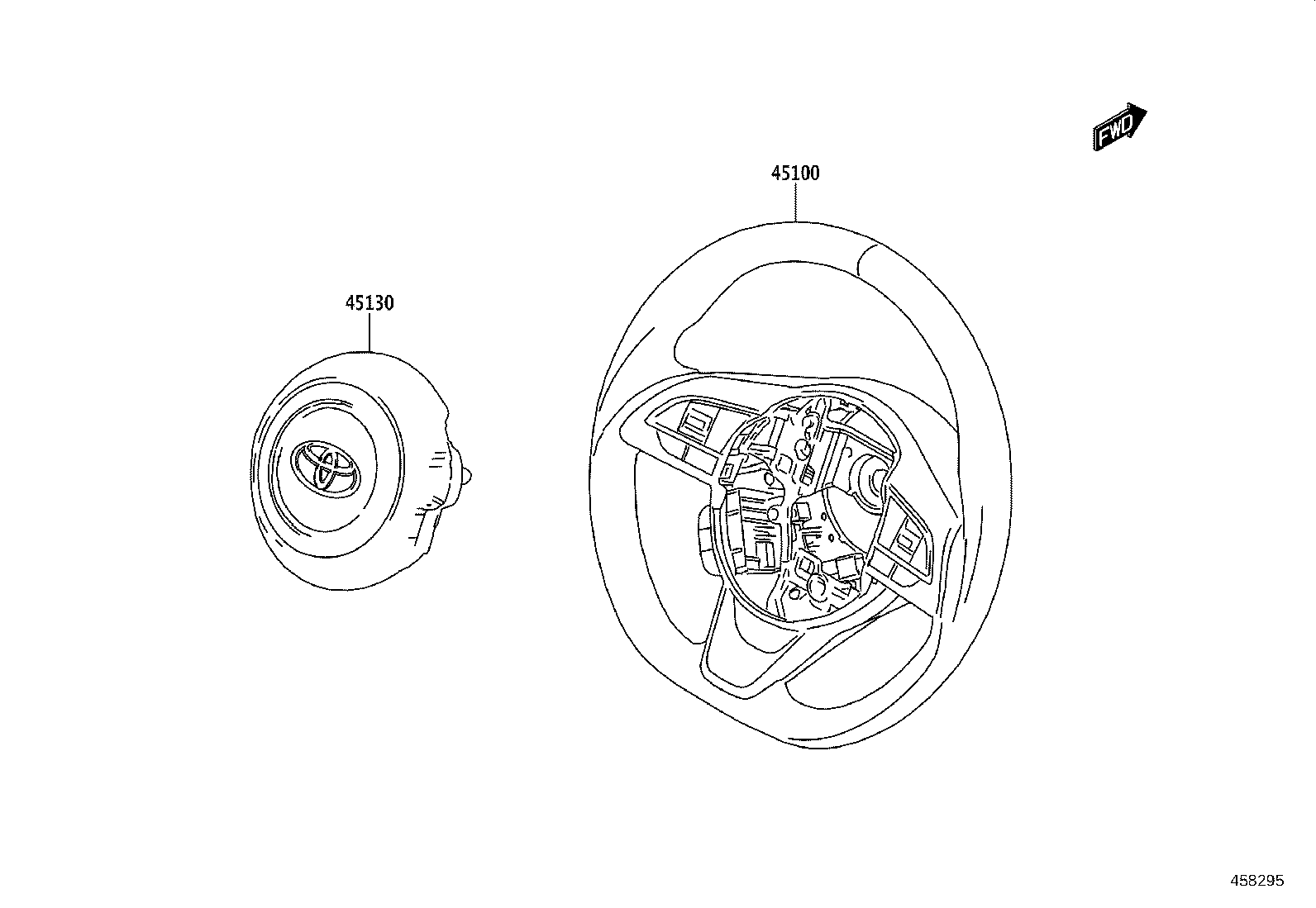 45130-WC013 BUTTON ASSY, HORN product image
