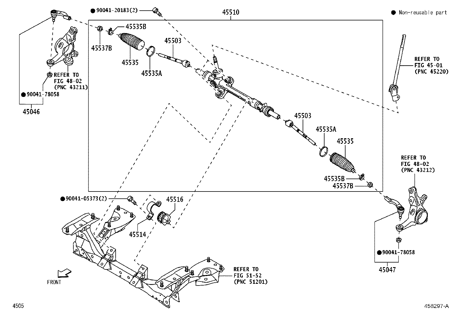 45503-BZ240 END SUB-ASSY, STEERING RACK product image