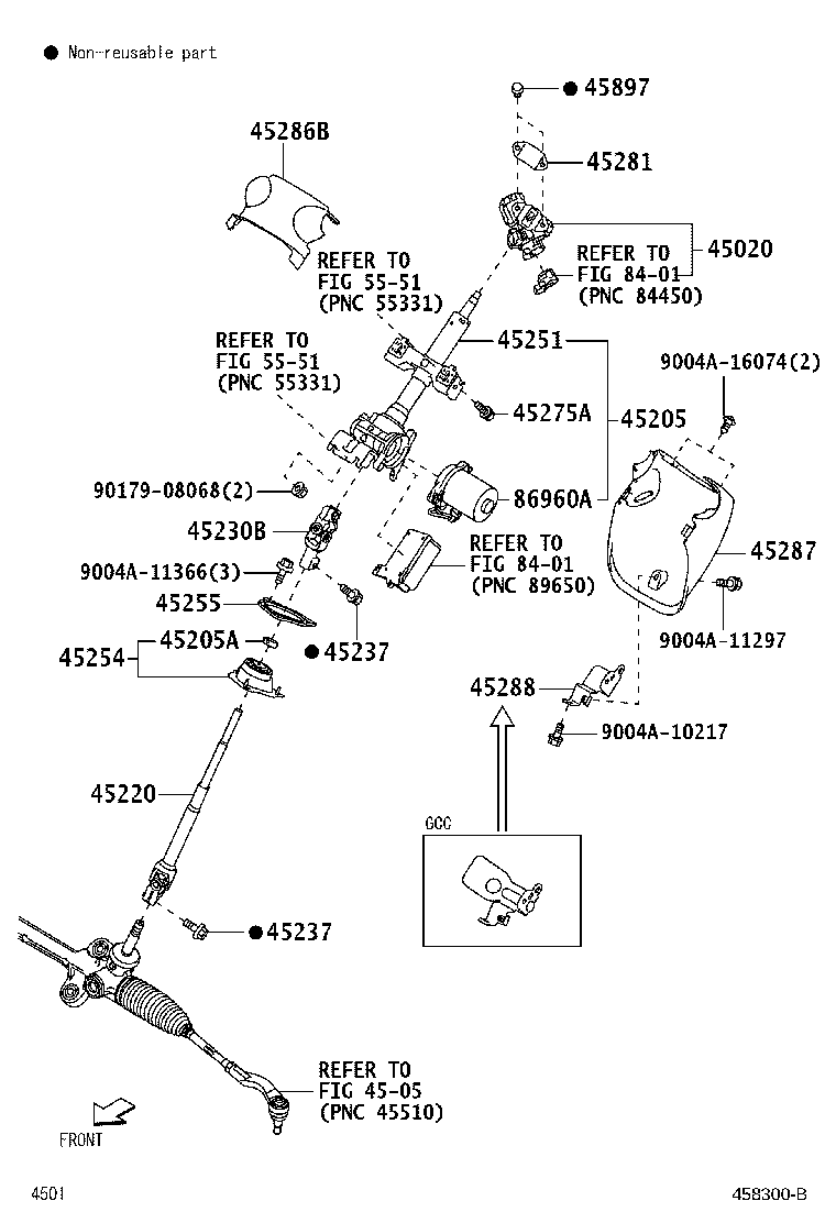 45205-BZ210 TUBE SUB-ASSY, STEERING COLUMN product image