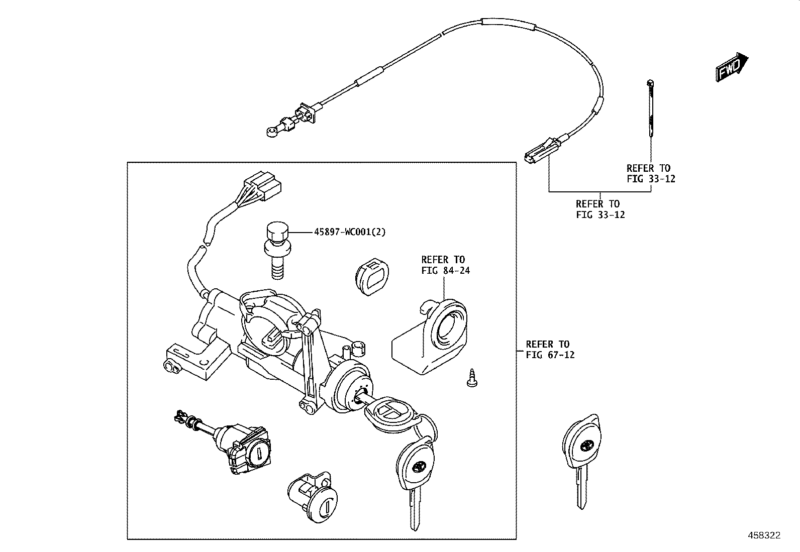 45268-WC007 COVER SUB-ASSY, STEERING COLUMN HOLE, NO.1 product image