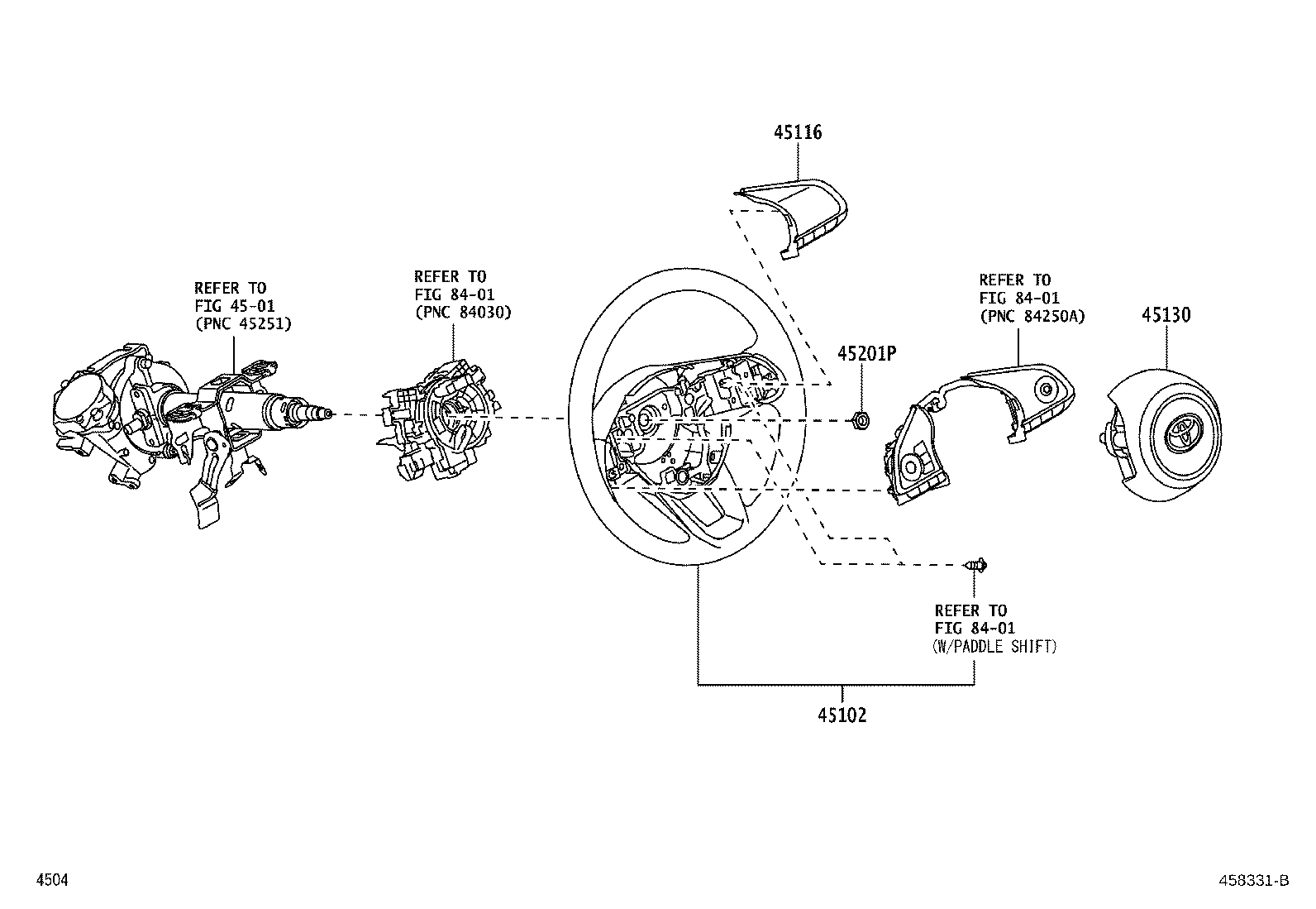 45102-BZB71-C1 WHEEL SUB-ASSY, STEERING product image