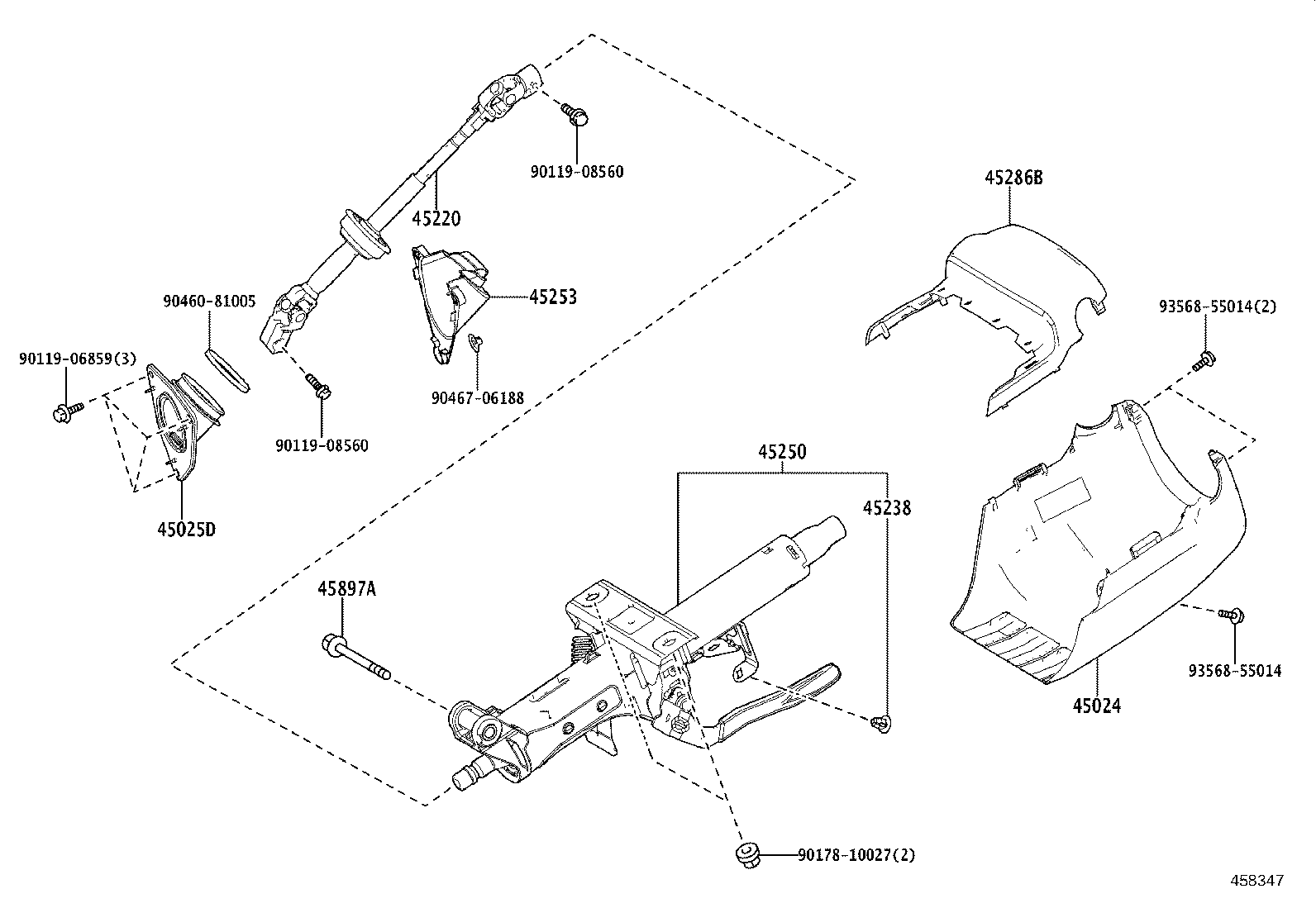 45250-60D90 COLUMN ASSY, STEERING product image