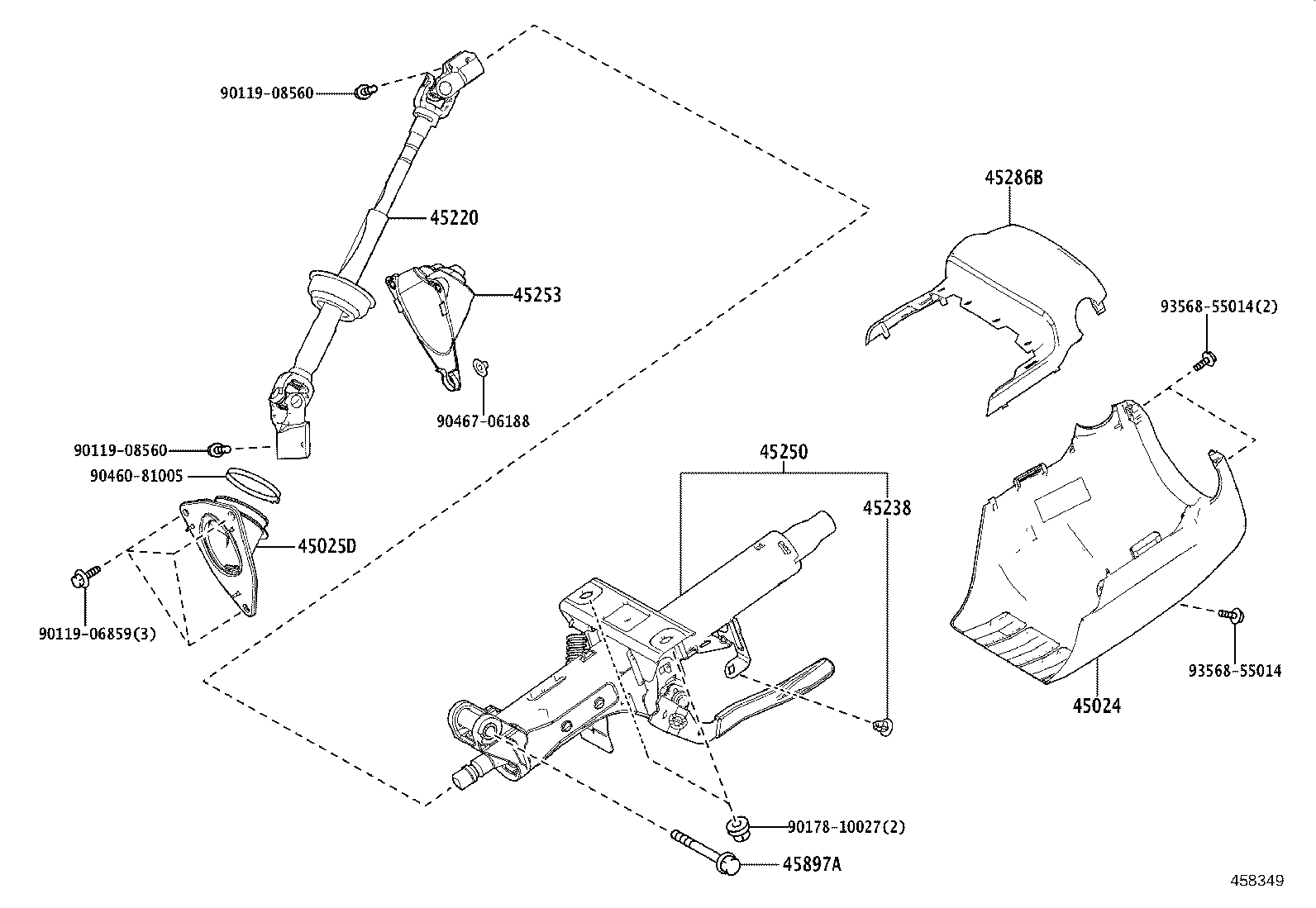 45250-60D90 COLUMN ASSY, STEERING product image