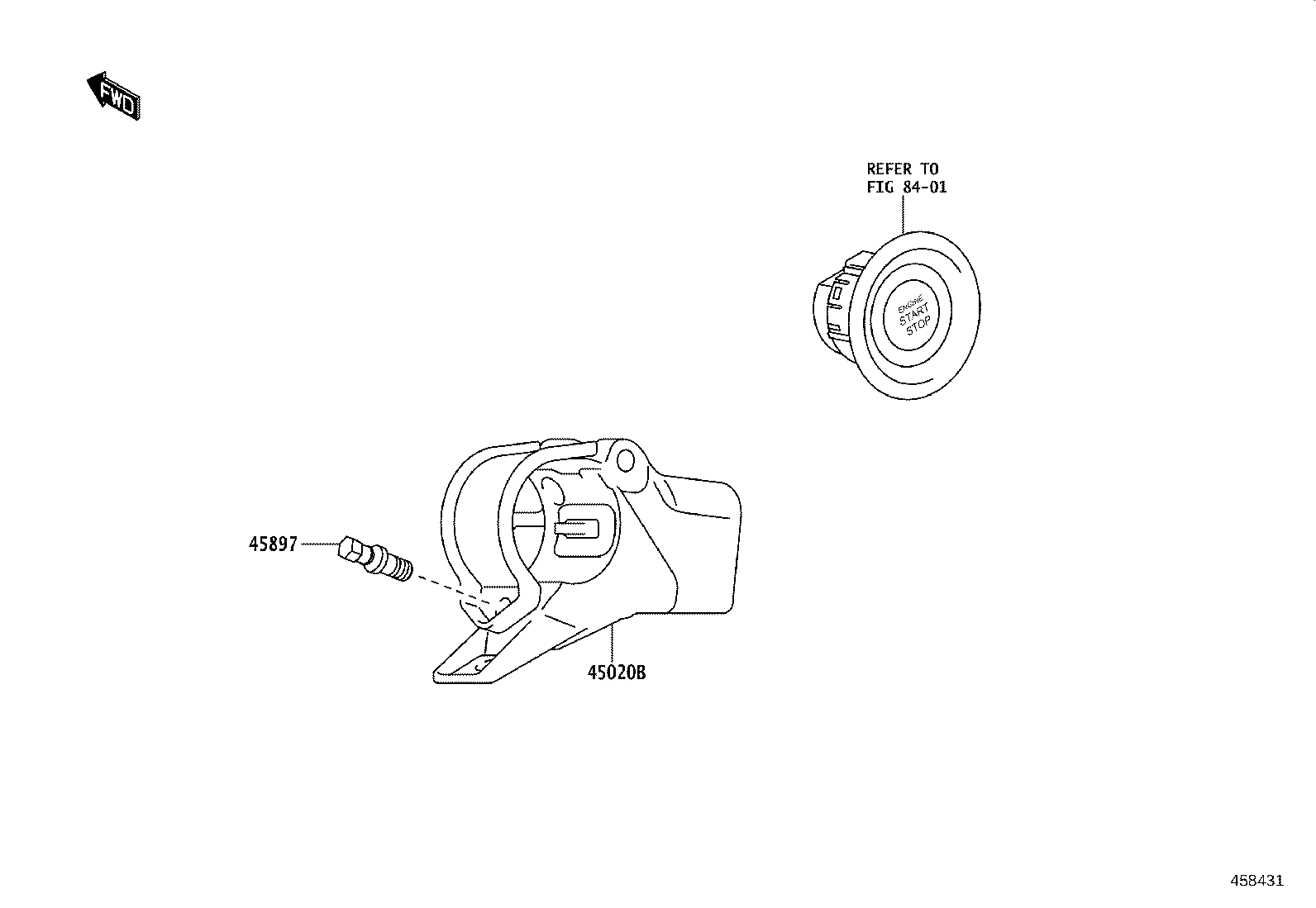 45020-WC005 ACTUATOR OR UPPER BRACKET ASSY, STEERING LOCK product image