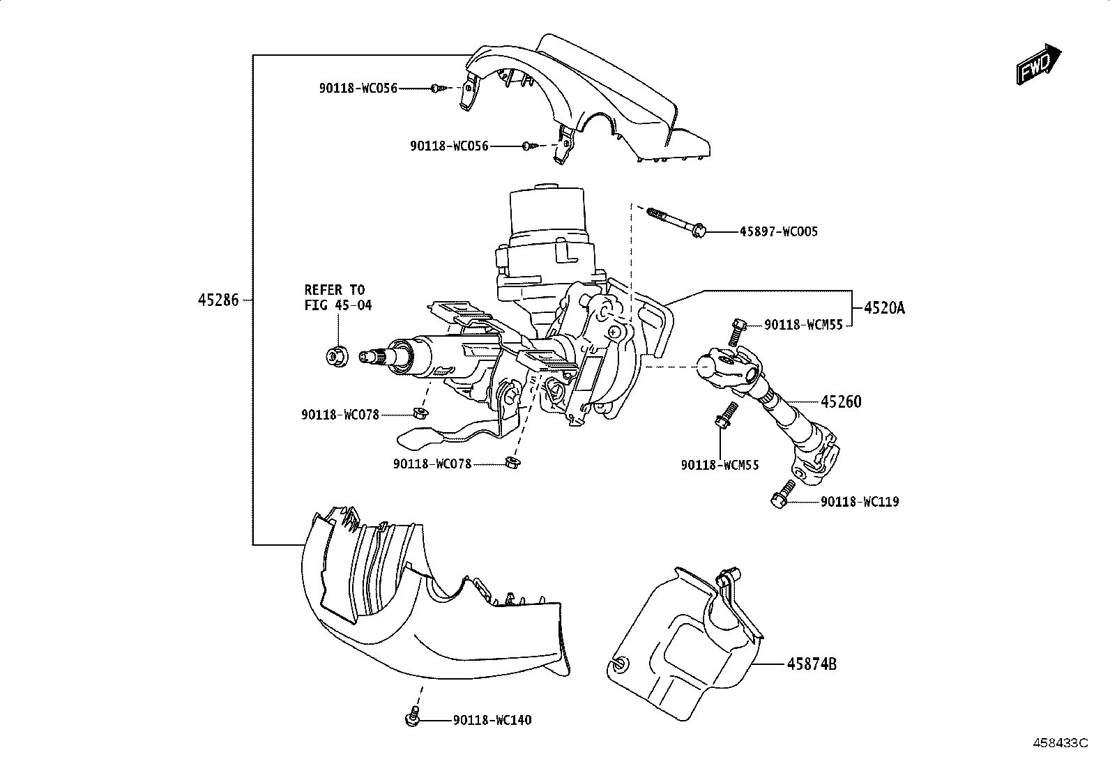 45020-WC005 ACTUATOR OR UPPER BRACKET ASSY, STEERING LOCK product image