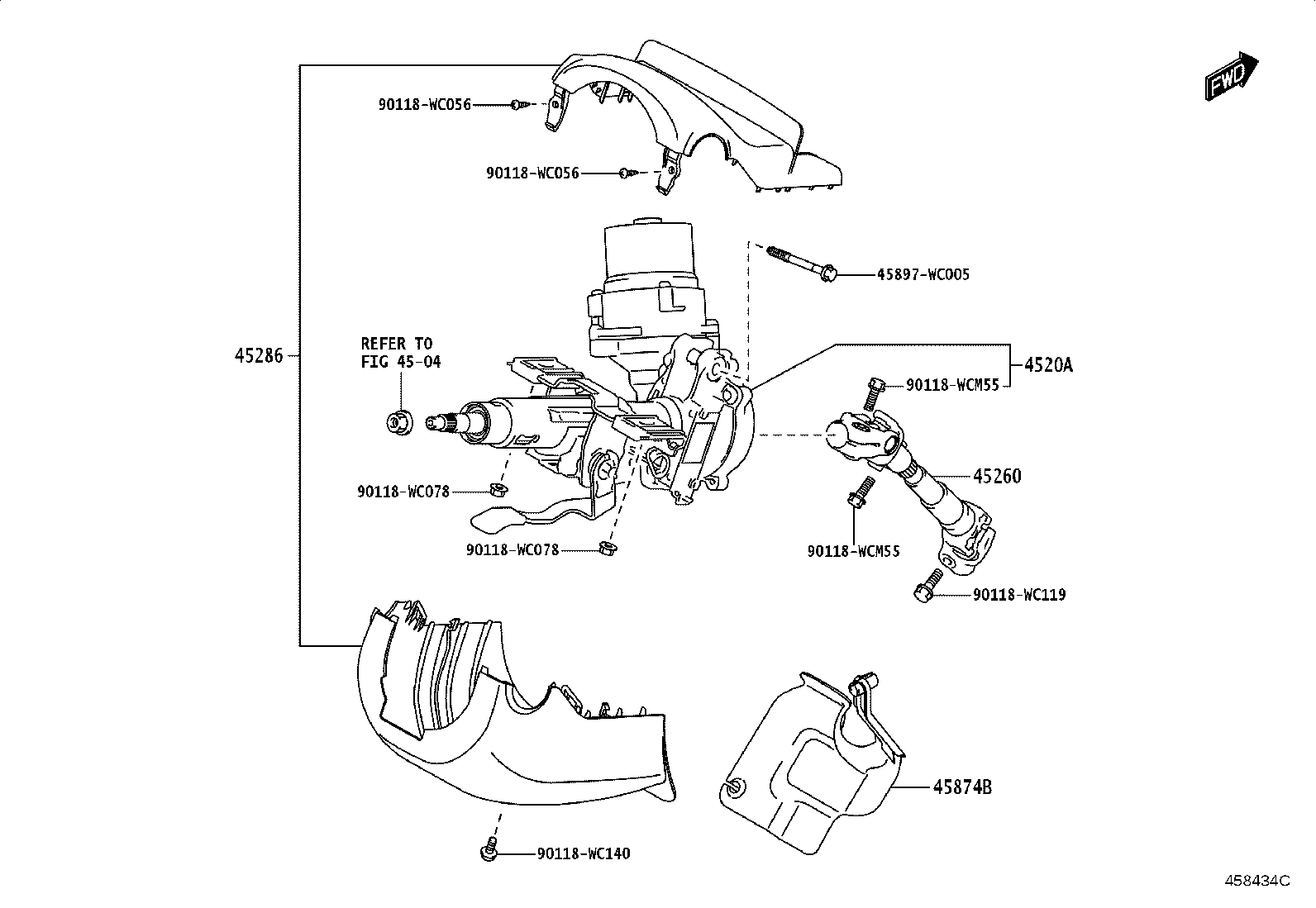 45020-WC005 ACTUATOR OR UPPER BRACKET ASSY, STEERING LOCK product image