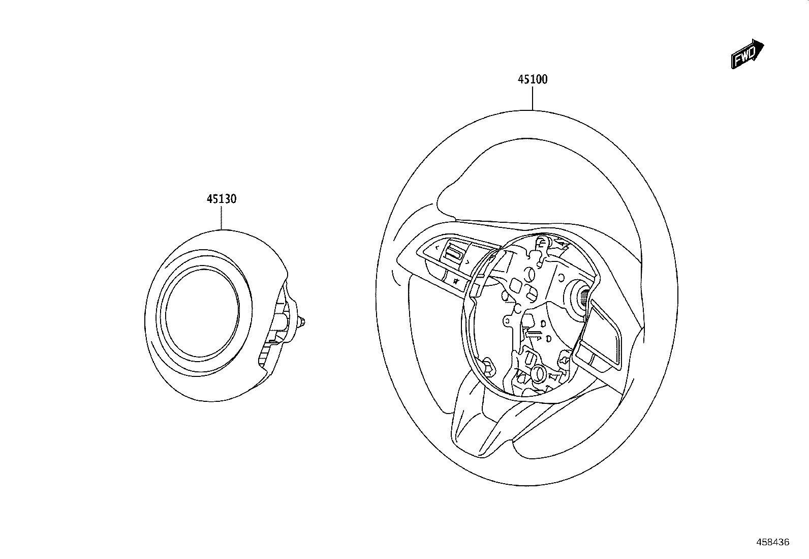 45130-WC014 BUTTON ASSY, HORN product image