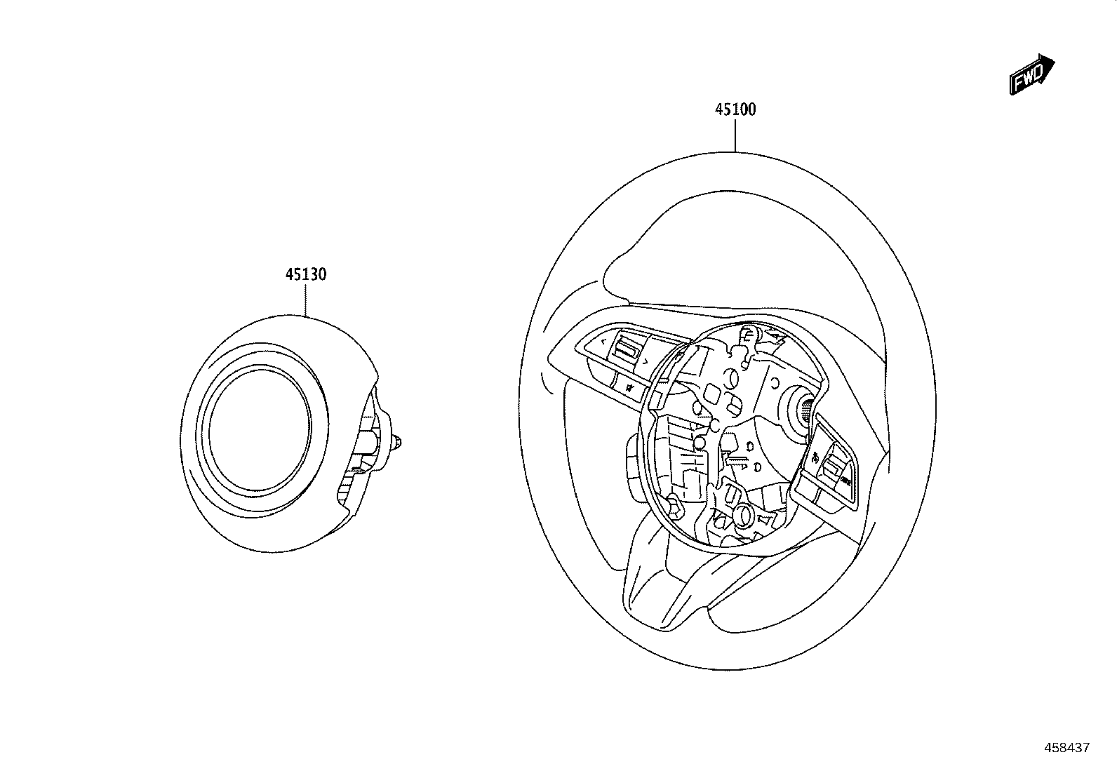 45130-WC014 BUTTON ASSY, HORN product image