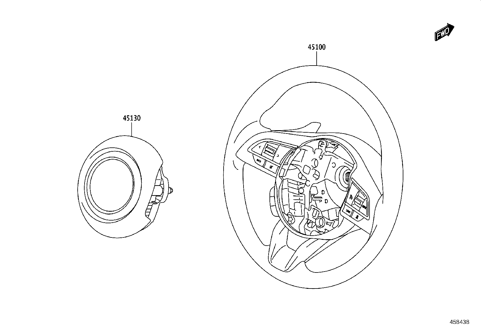 45130-WC014 BUTTON ASSY, HORN product image