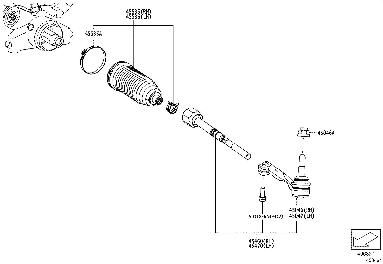 45470-WAA04 ROD ASSY, TIE, LH product image