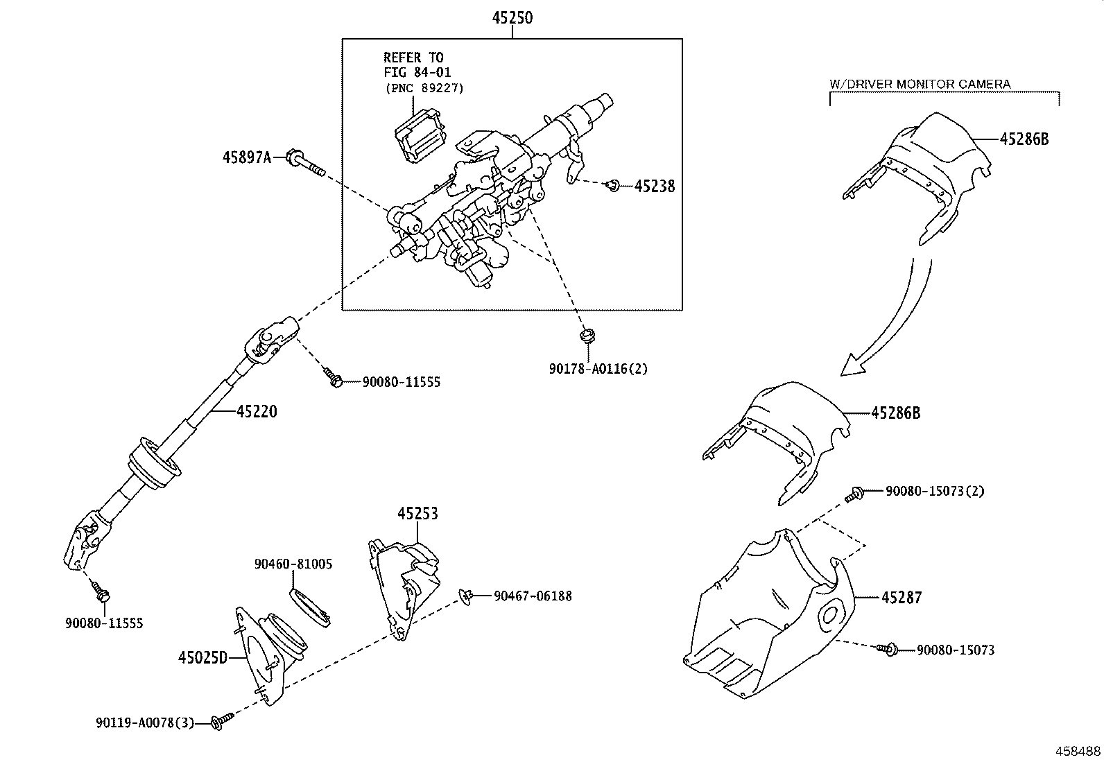 45286-0E080-C0 COVER, STEERING COLUMN, UPR product image