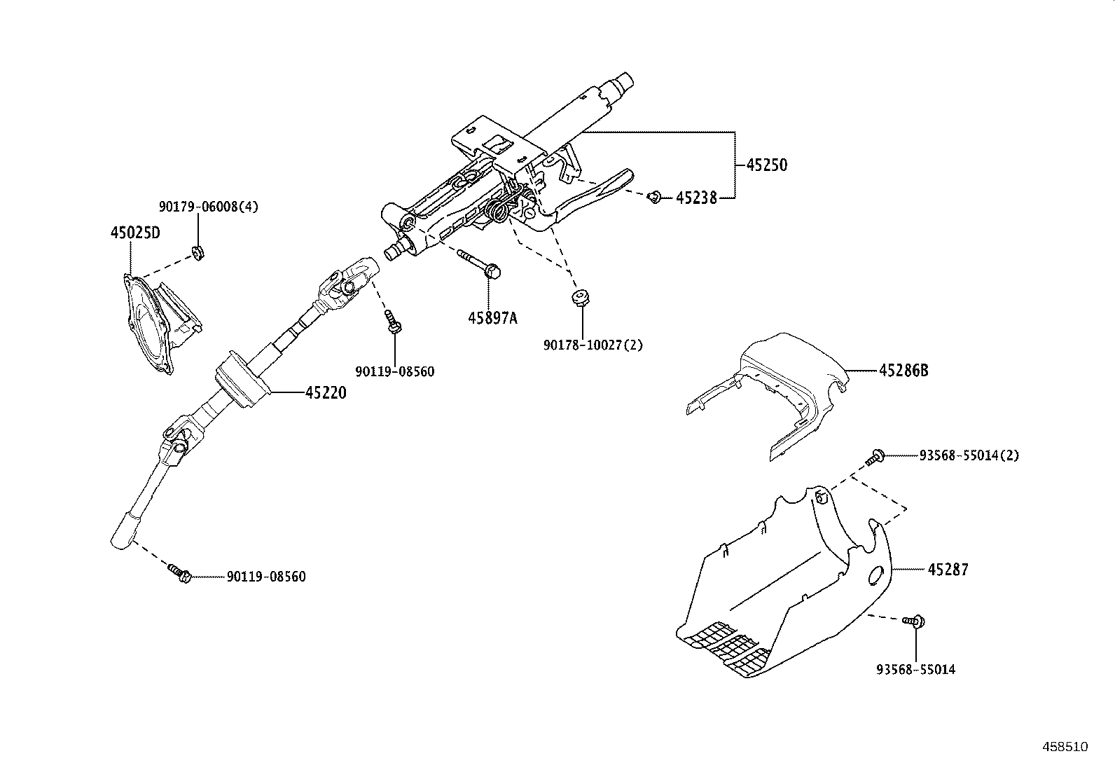 4520A-46031 COLUMN SUB-ASSY, ELECTRIC POWER STEERING product image