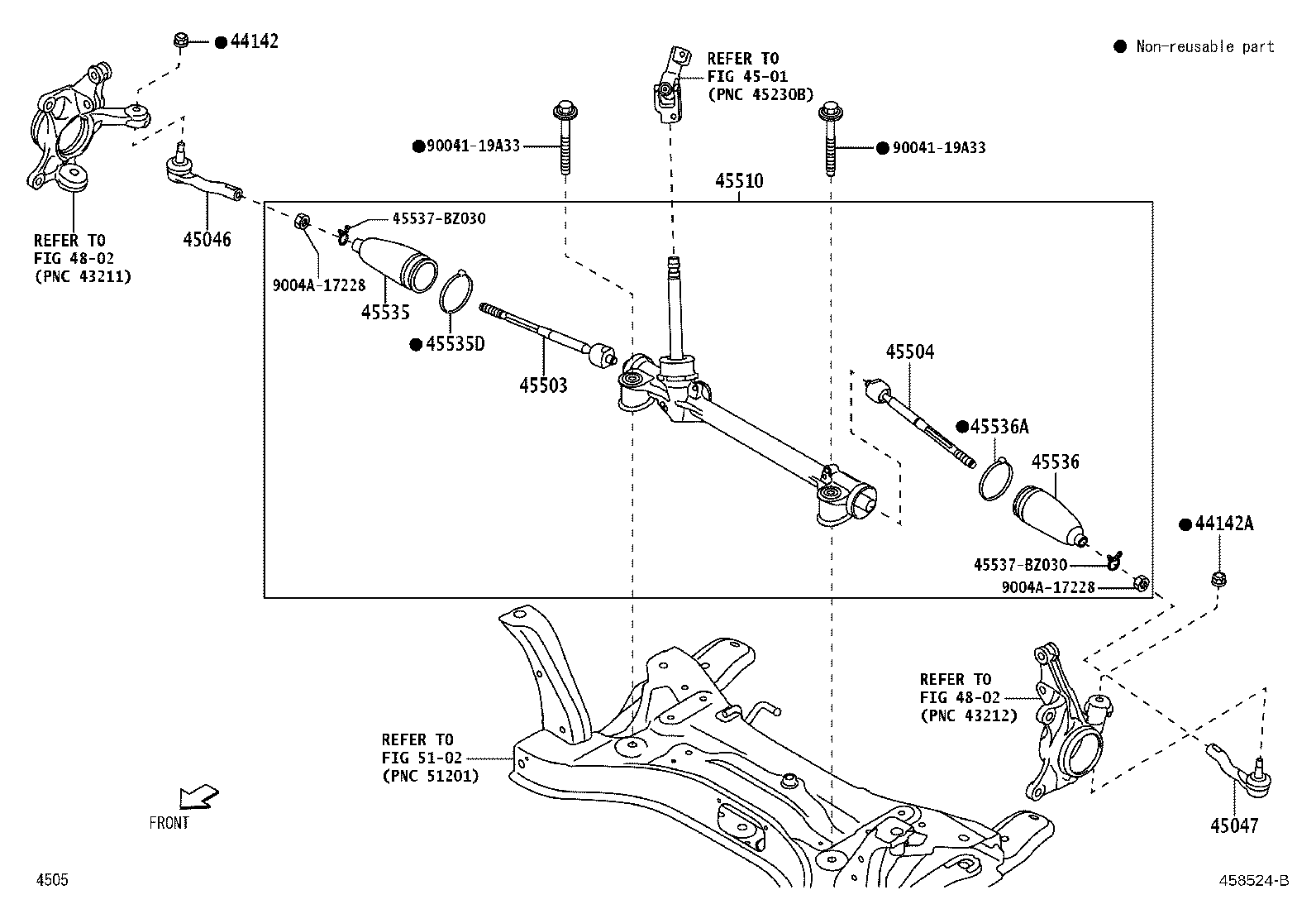 45503-BZ290 END SUB-ASSY, STEERING RACK product image