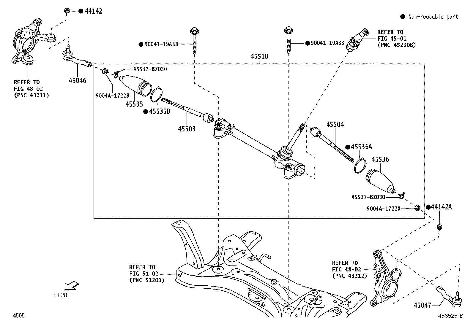 45503-BZ290 END SUB-ASSY, STEERING RACK product image