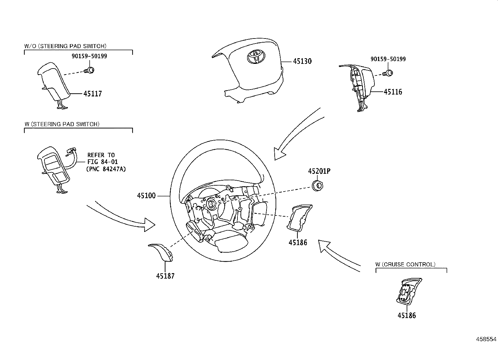 45116-26010 ORNAMENT, STEERING WHEEL, NO.1 product image