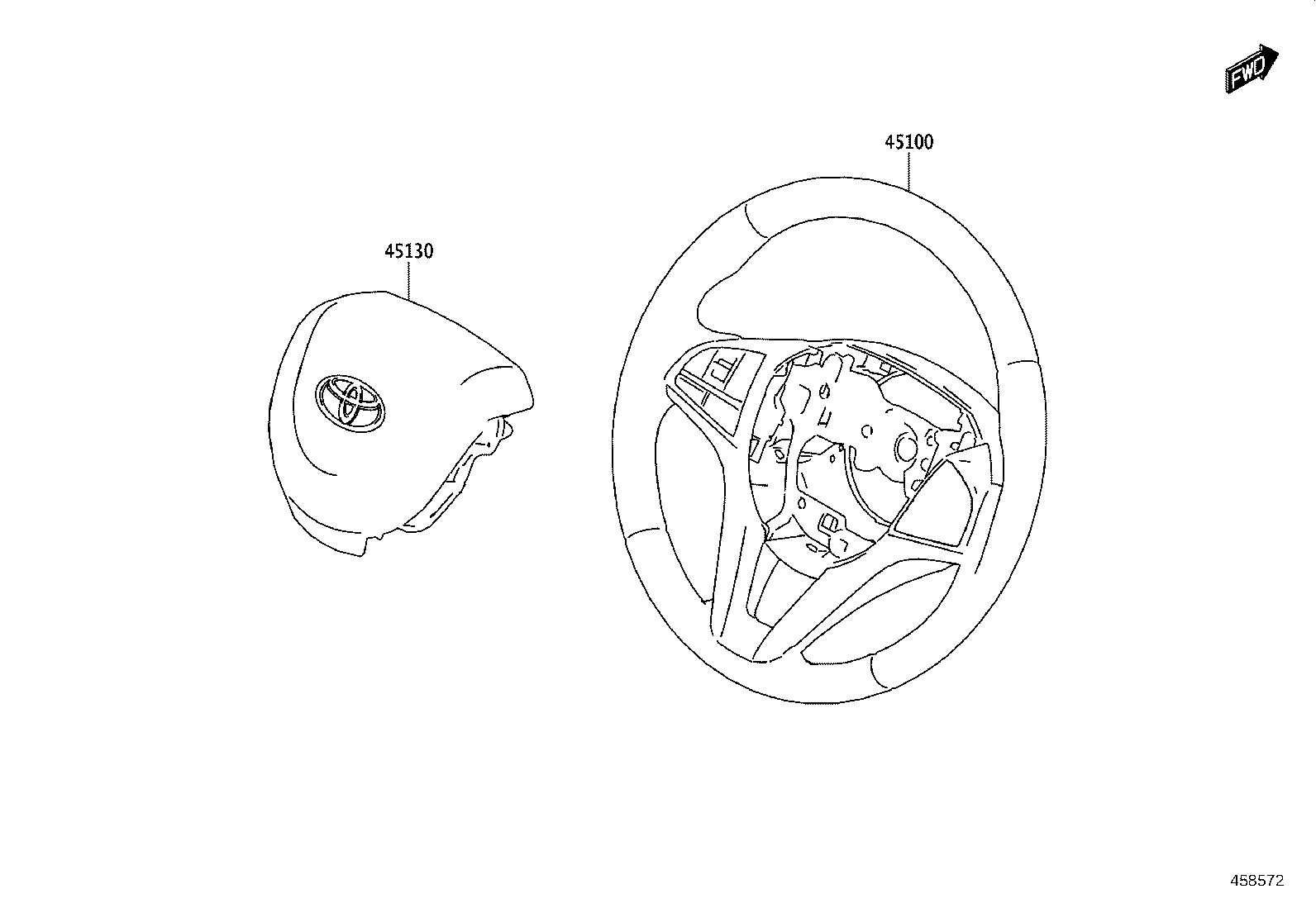 45130-WC009 BUTTON ASSY, HORN product image