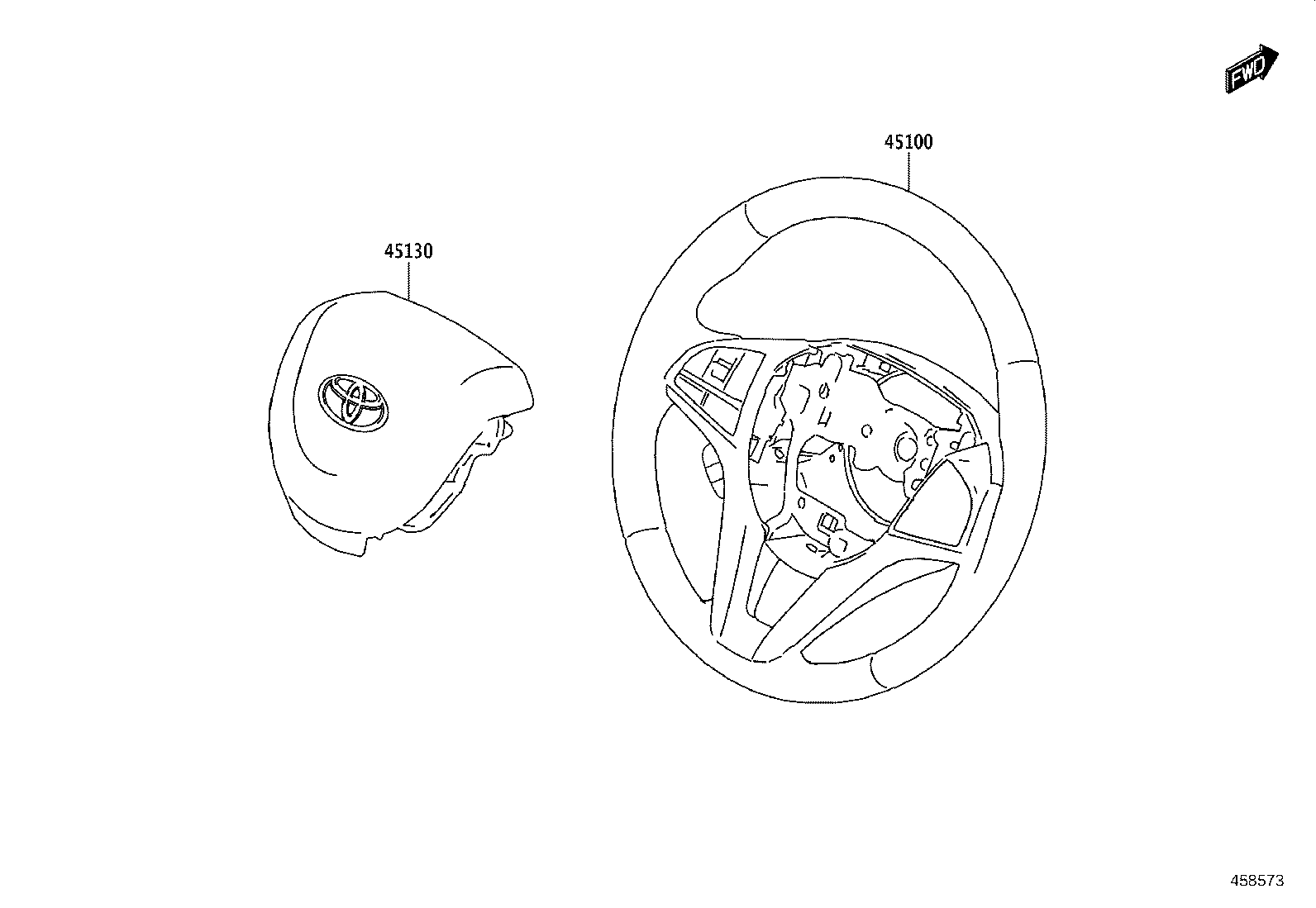 45130-WC009 BUTTON ASSY, HORN product image