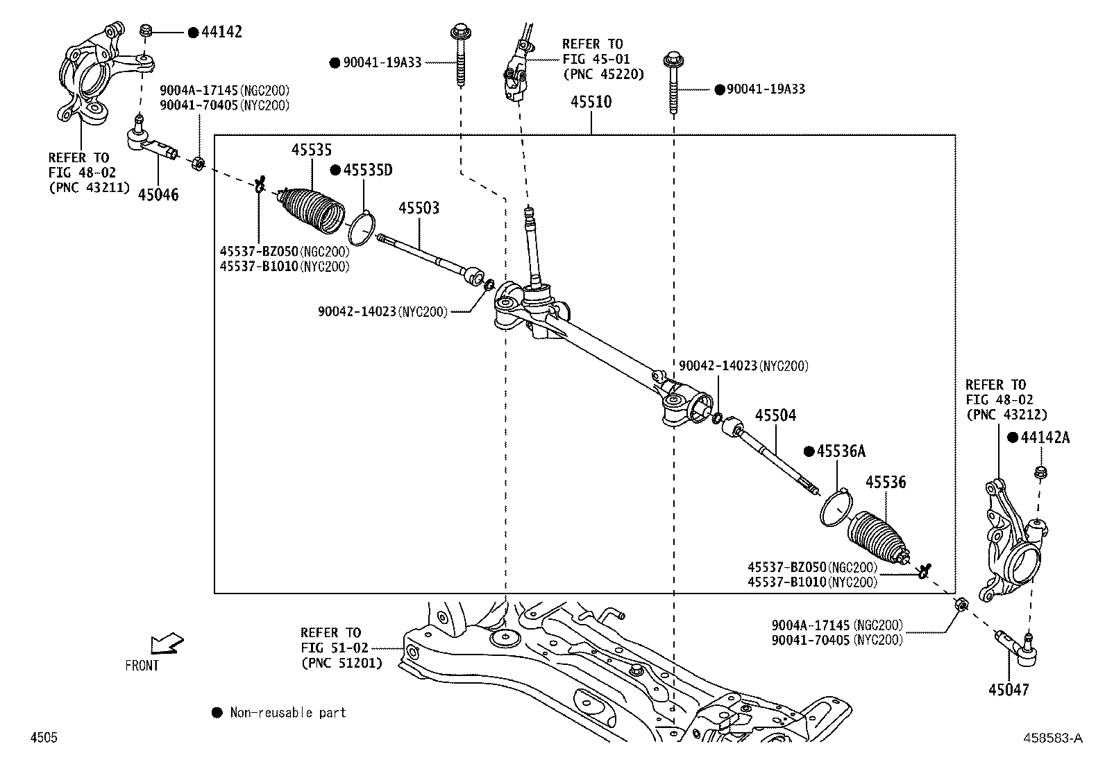 45503-B1050 END SUB-ASSY, STEERING RACK product image