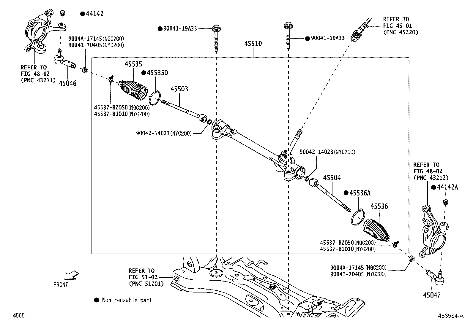 45503-B1050 END SUB-ASSY, STEERING RACK product image