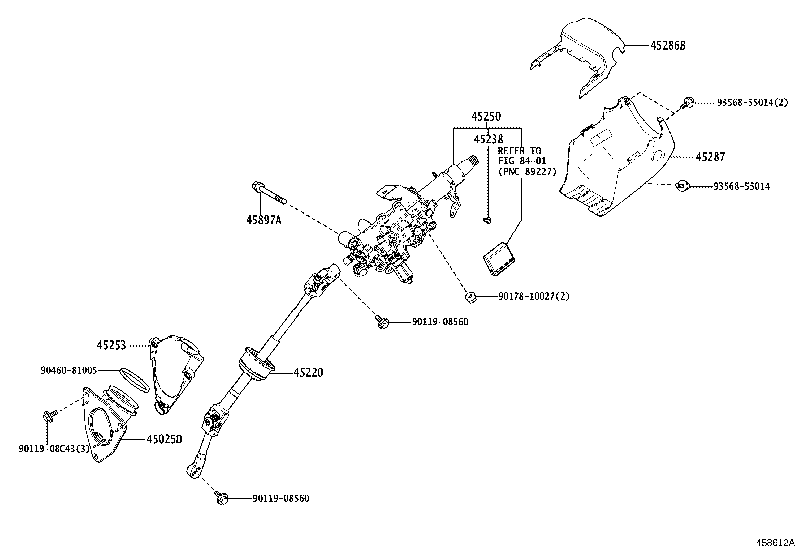45250-V2020 COLUMN ASSY, STEERING product image