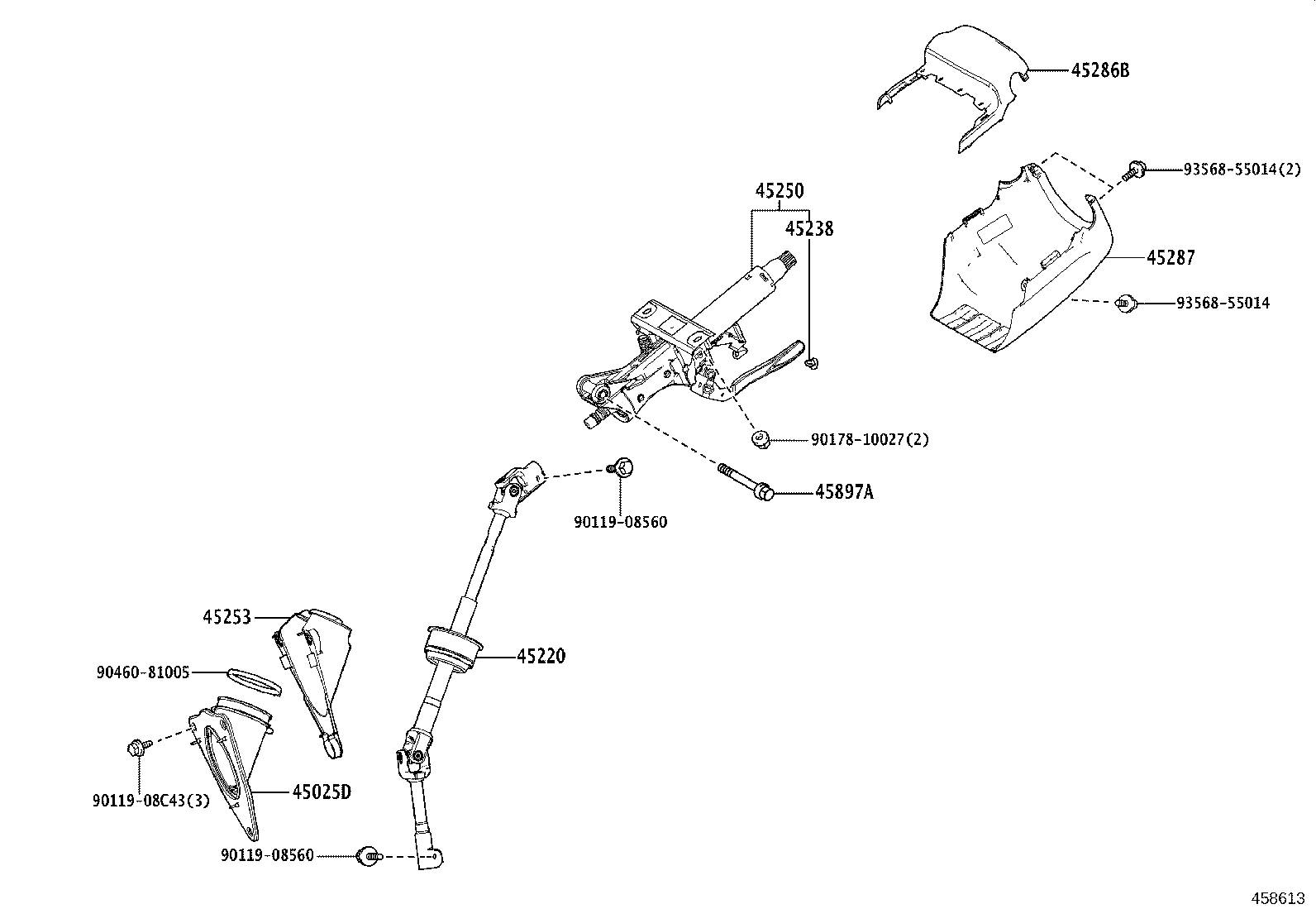 45250-V2020 COLUMN ASSY, STEERING product image