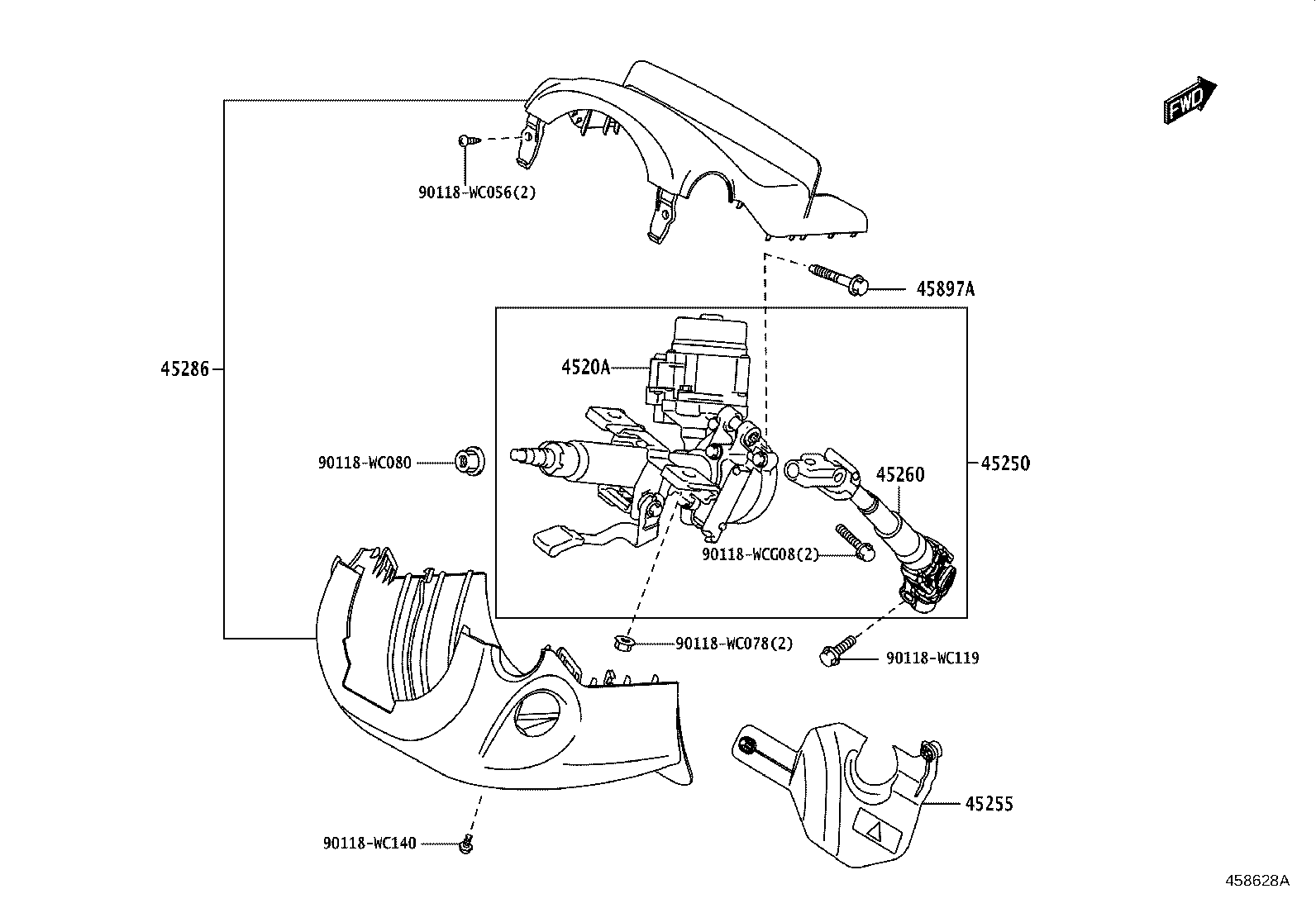 45260-WC008 SHAFT ASSY, STEERING INTERMEDIATE, NO.2 product image