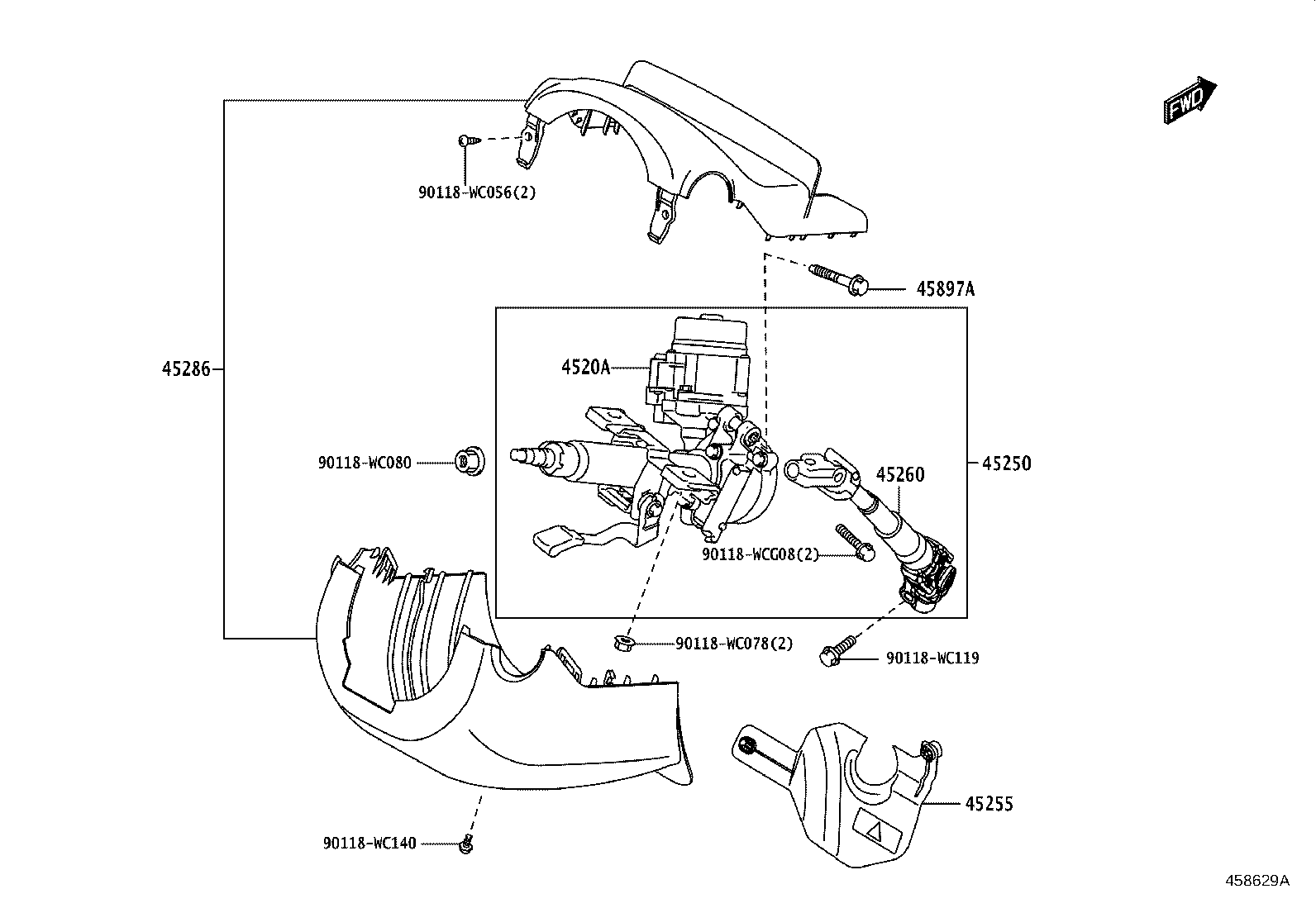 45260-WC008 SHAFT ASSY, STEERING INTERMEDIATE, NO.2 product image