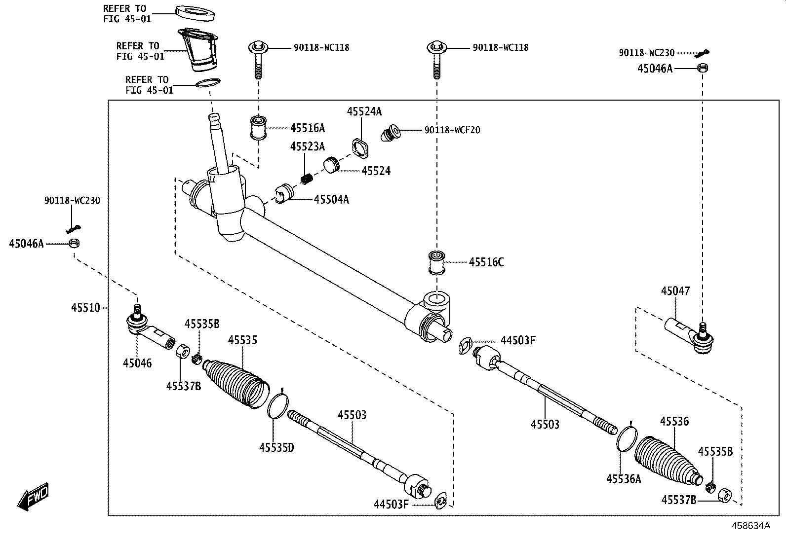 45503-WC007 END SUB-ASSY, STEERING RACK product image