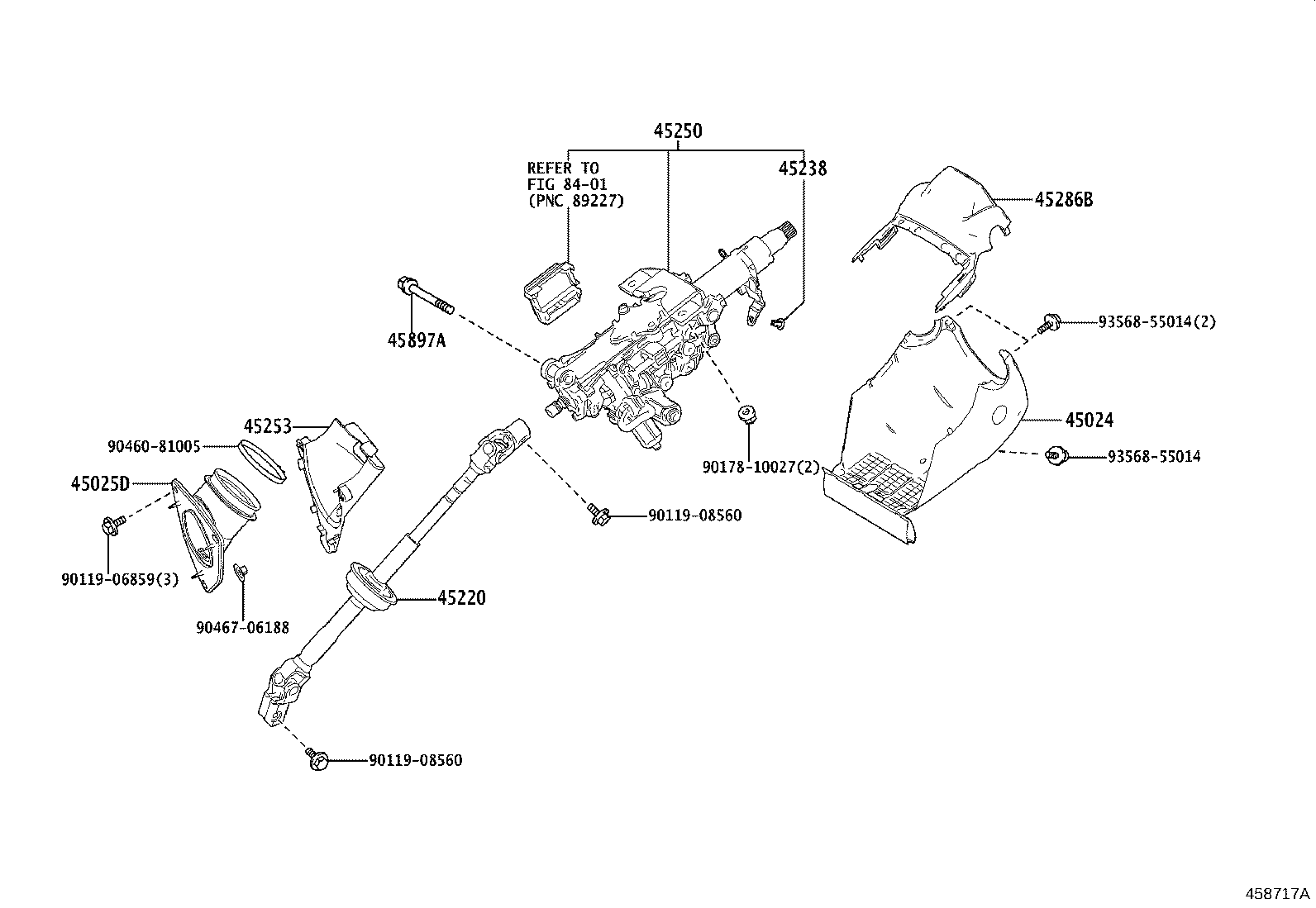 45253-0E130 COVER, STEERING COLUMN HOLE product image