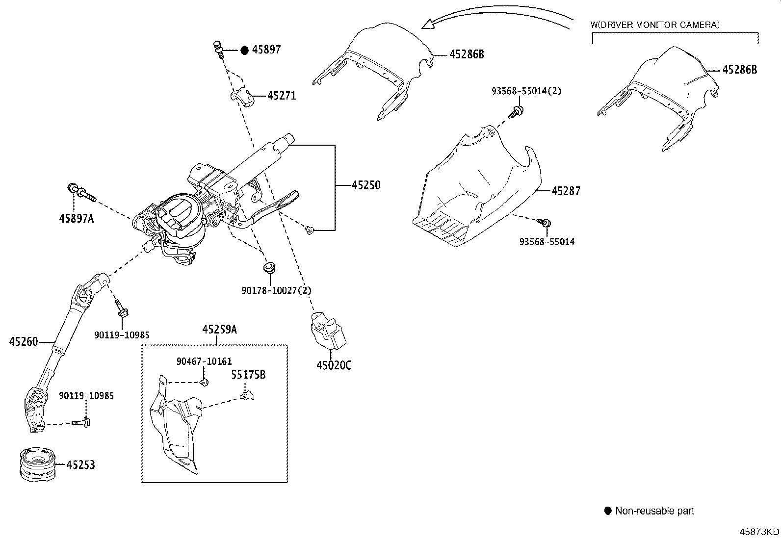 45250-52F20 COLUMN ASSY, STEERING product image