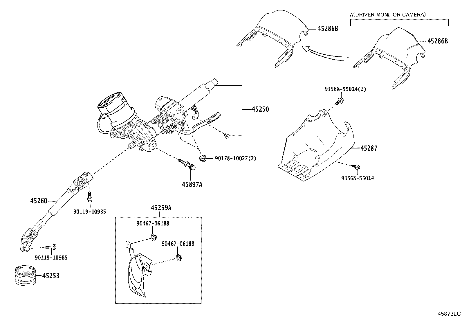 45250-52F20 COLUMN ASSY, STEERING product image