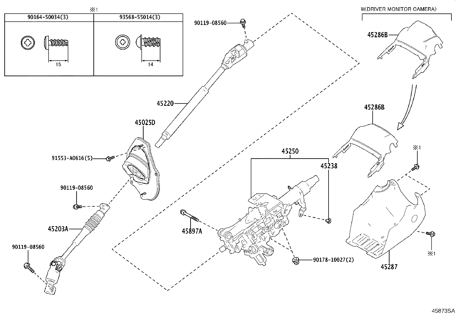 45025-60350 COVER SUB-ASSY, STEERING COLUMN HOLE, NO.1 product image
