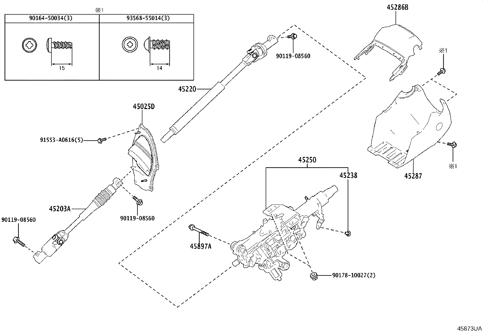 45025-60350 COVER SUB-ASSY, STEERING COLUMN HOLE, NO.1 product image