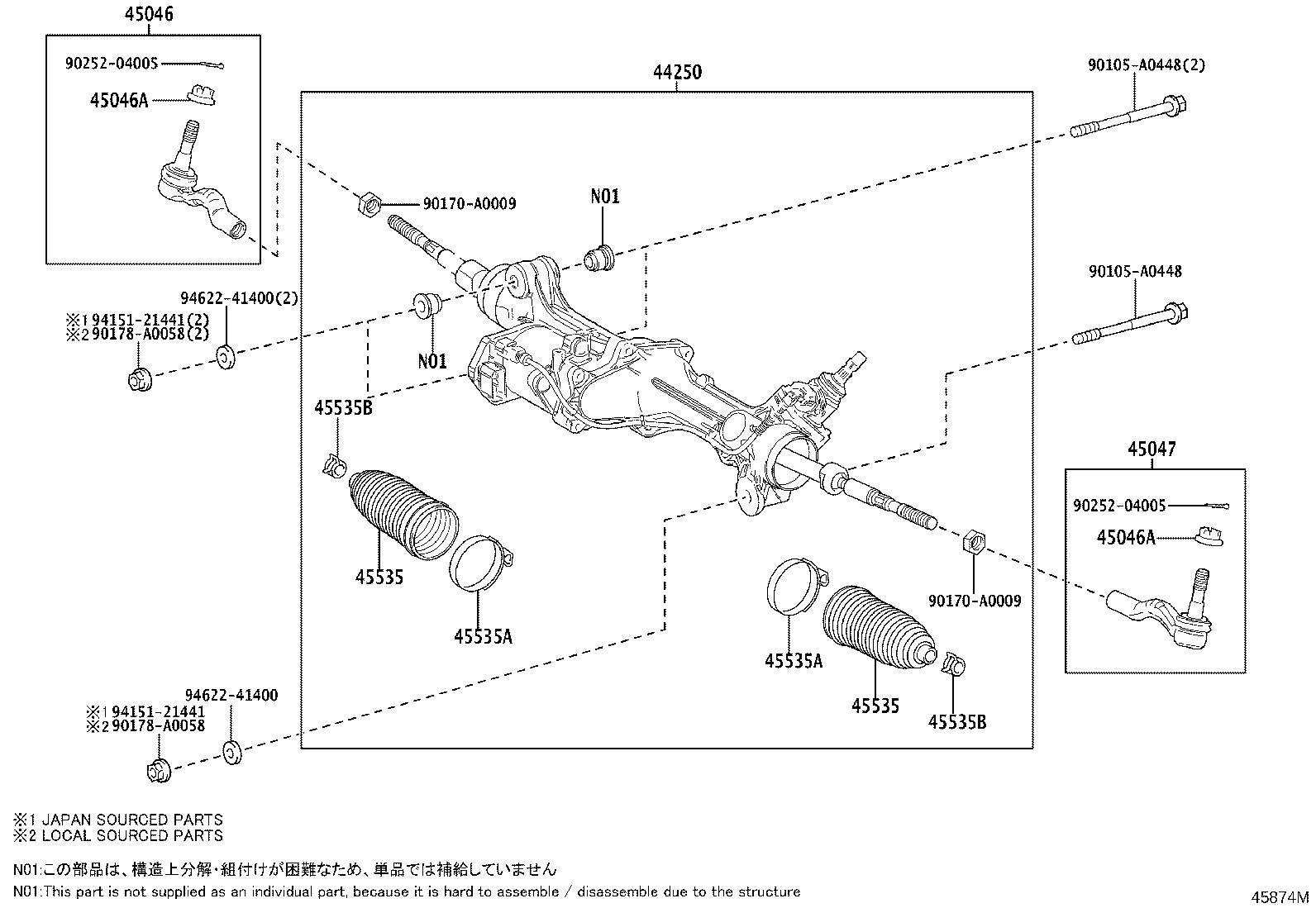 45535-04080 BOOT, STEERING RACK, NO.1 product image