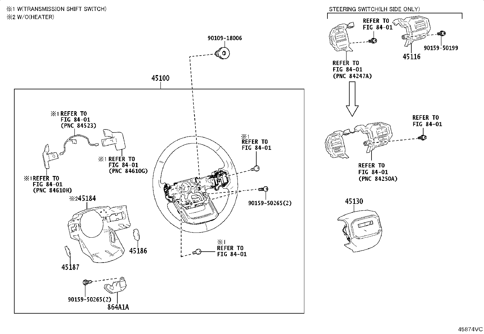 45186-60160-C0 COVER, STEERING WHEEL, LOWER NO.2 product image
