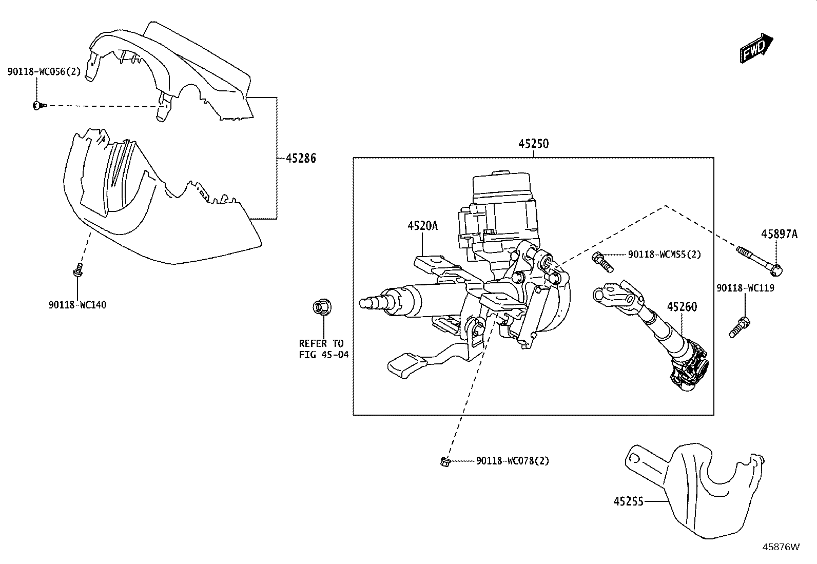 45260-WC010 SHAFT ASSY, STEERING INTERMEDIATE, NO.2 product image