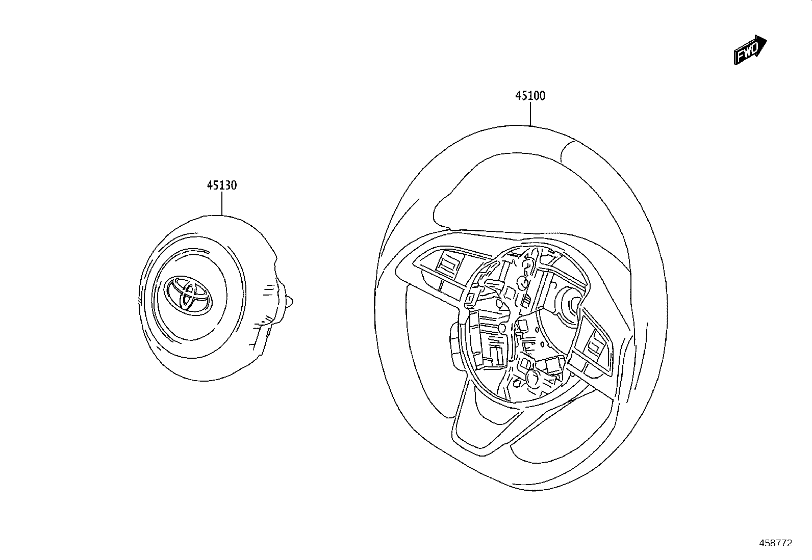 45130-WC015 BUTTON ASSY, HORN product image