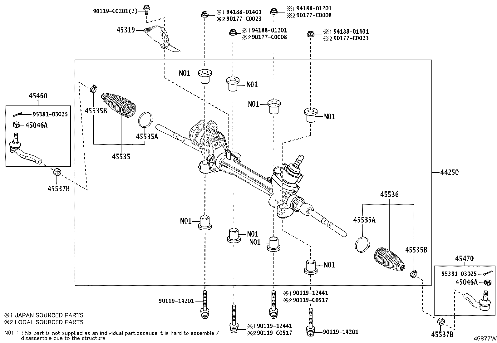 44250-07130 GEAR ASSY, POWER STEERING(FOR RACK & PINION) product image