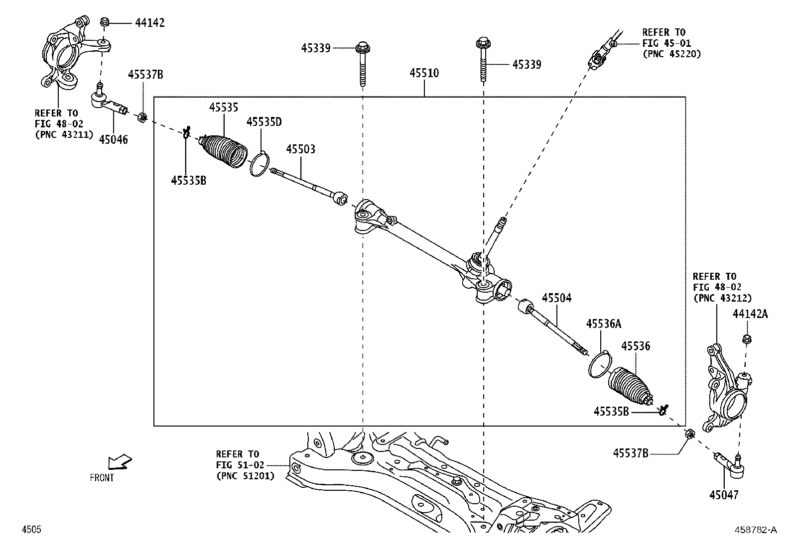 45046-BZ360 END SUB-ASSY, TIE ROD, RH product image